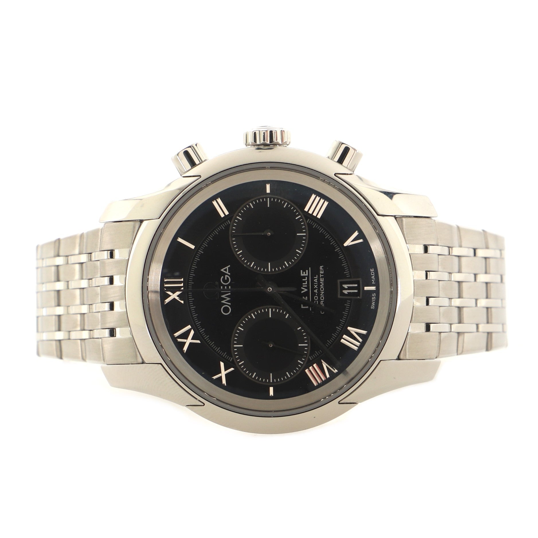 De Ville Hour Vision Co-Axial Chronometer Chronograph Automatic Watch Stainless Steel 42