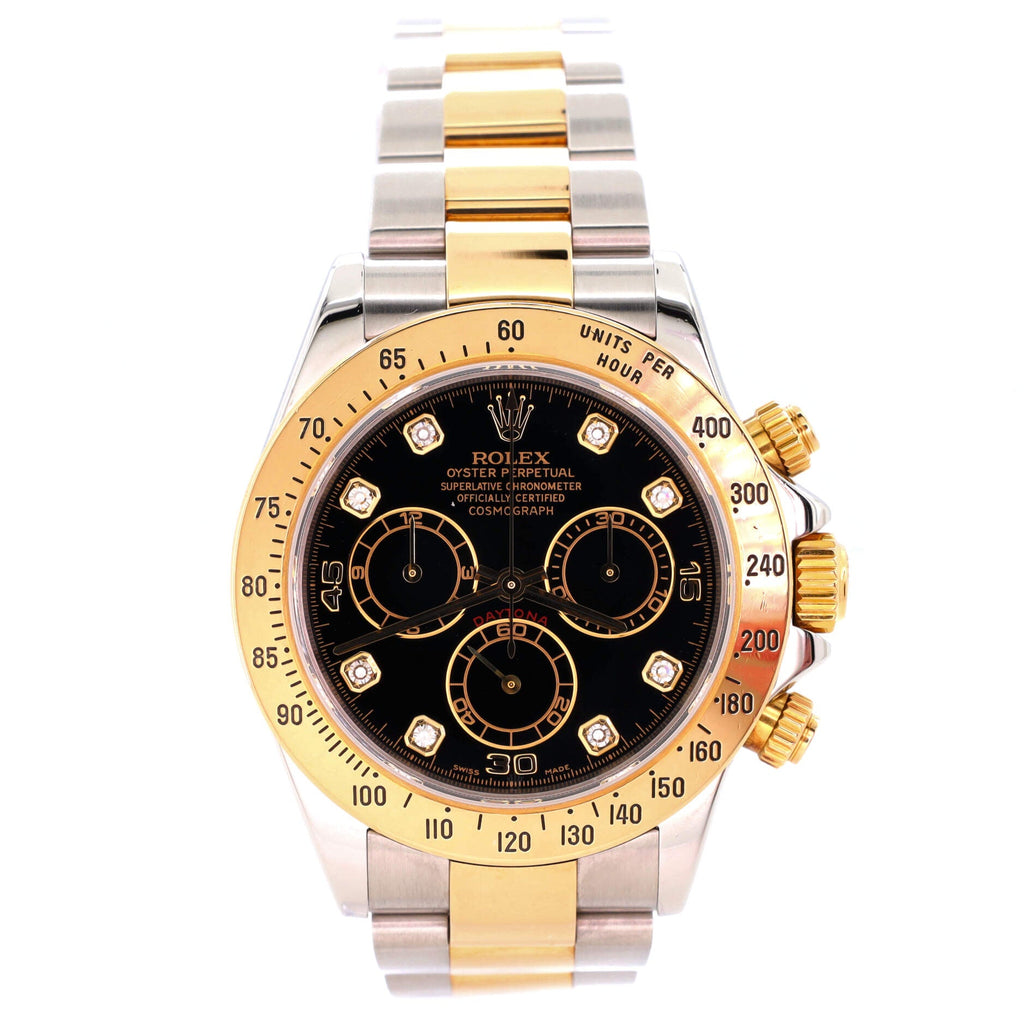 Oyster Perpetual Cosmograph Daytona Automatic Watch Stainless Steel and Yellow Gold with Diamond Markers 40