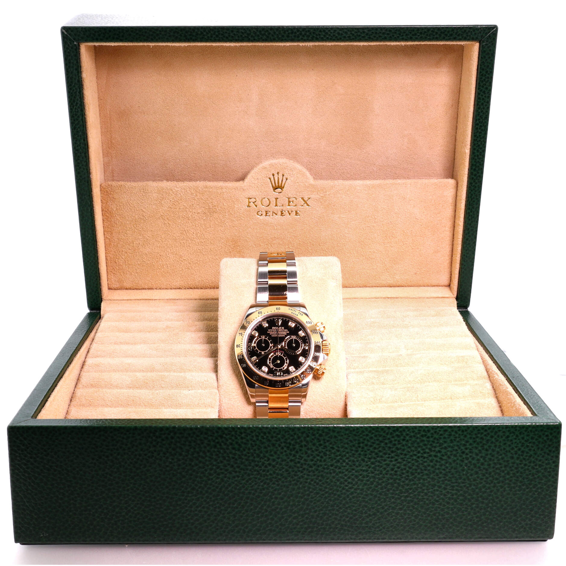 Oyster Perpetual Cosmograph Daytona Automatic Watch Stainless Steel and Yellow Gold with Diamond Markers 40