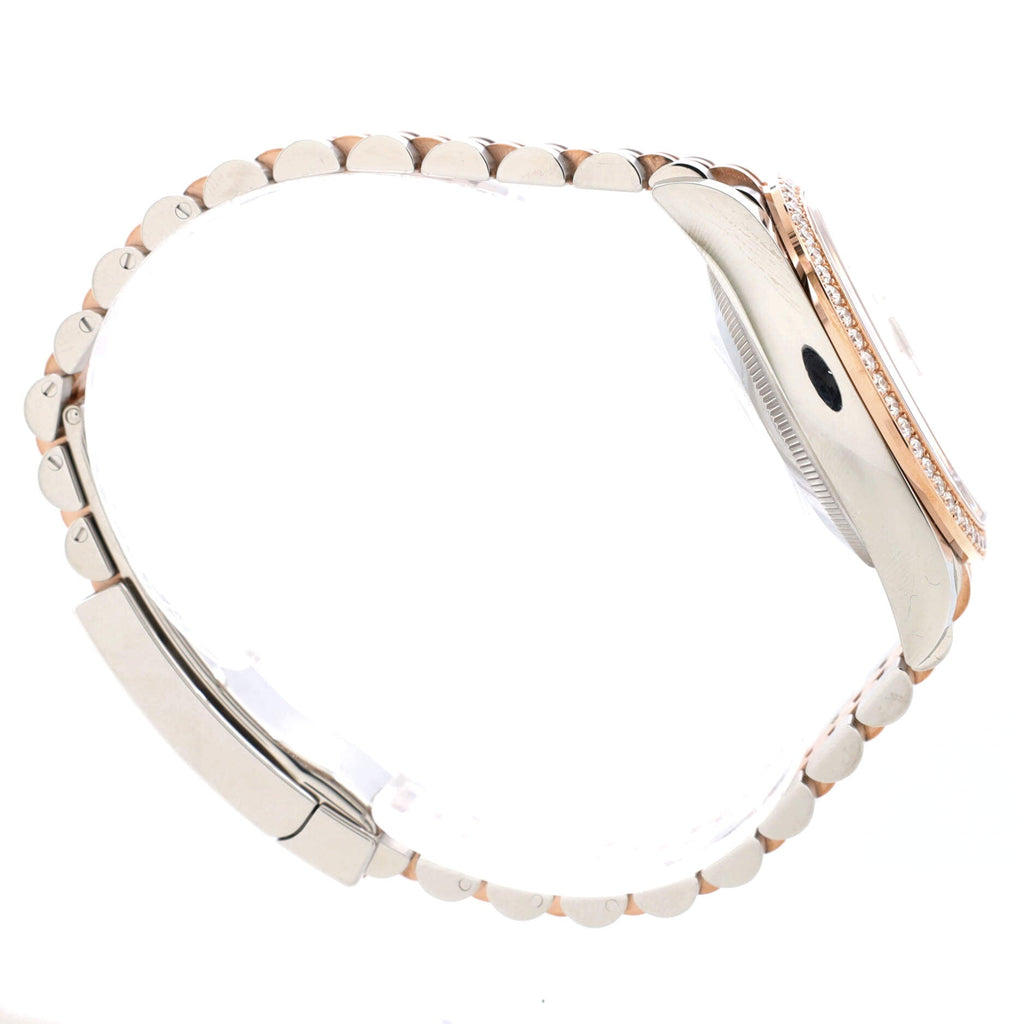 Oyster Perpetual Datejust Automatic Watch Stainless Steel and Rose Gold with Diamond Bezel 36