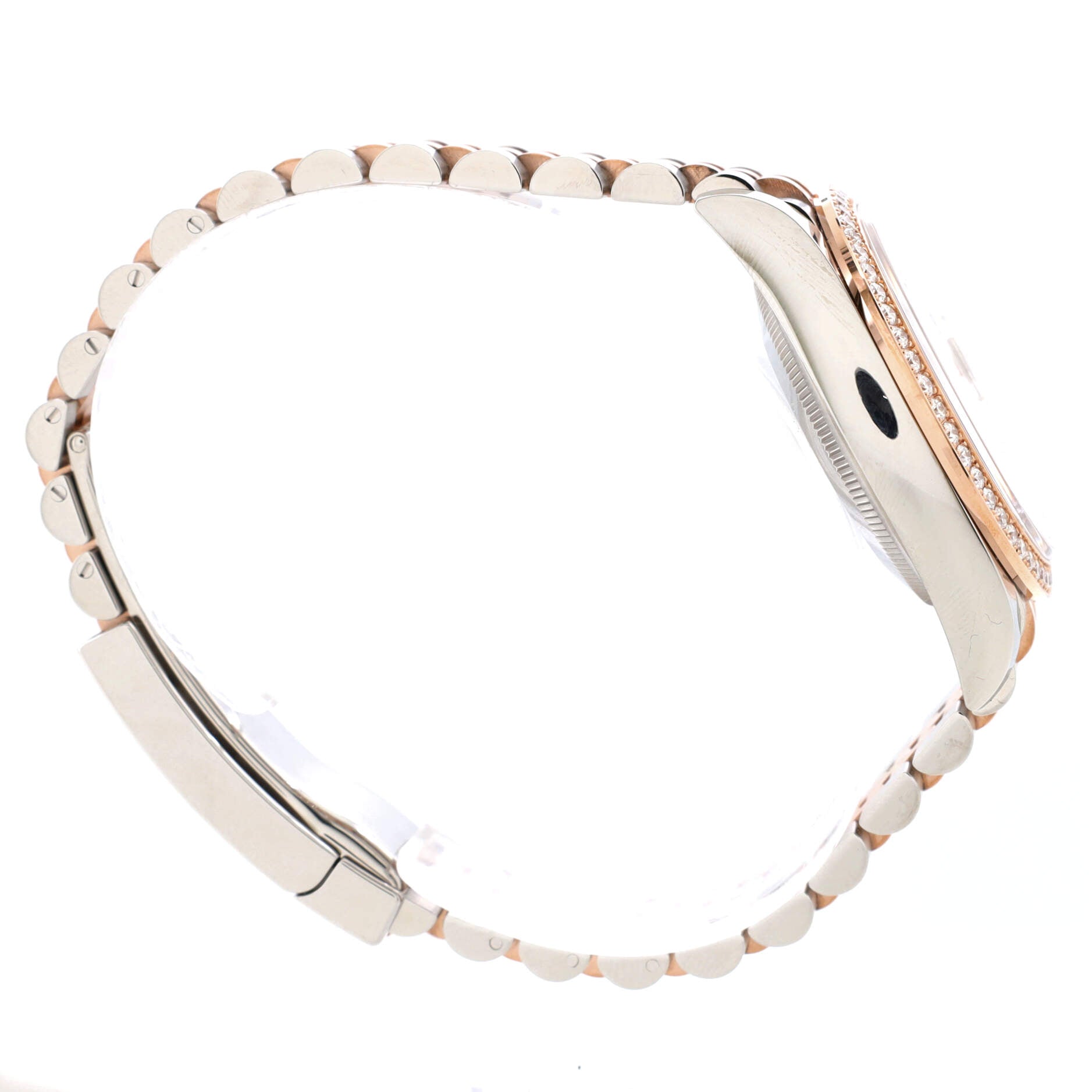 Oyster Perpetual Datejust Automatic Watch Stainless Steel and Rose Gold with Diamond Bezel 36