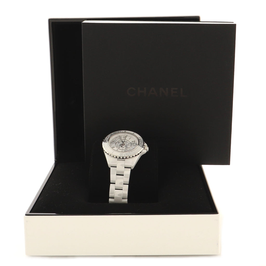 J12-20 Limited Edition Quartz Watch Ceramic and Stainless Steel with Diamonds 33