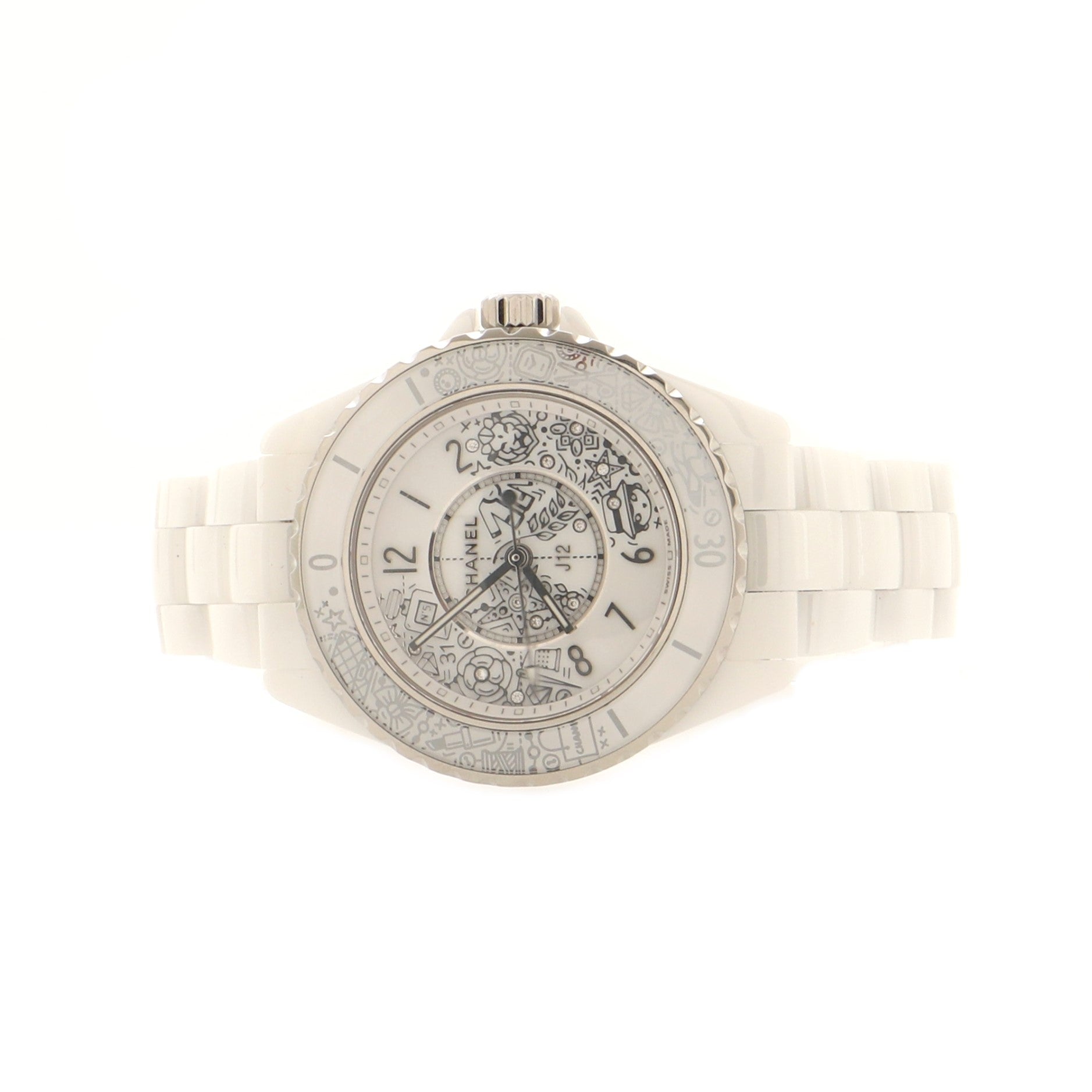 J12-20 Limited Edition Quartz Watch Ceramic and Stainless Steel with Diamonds 33