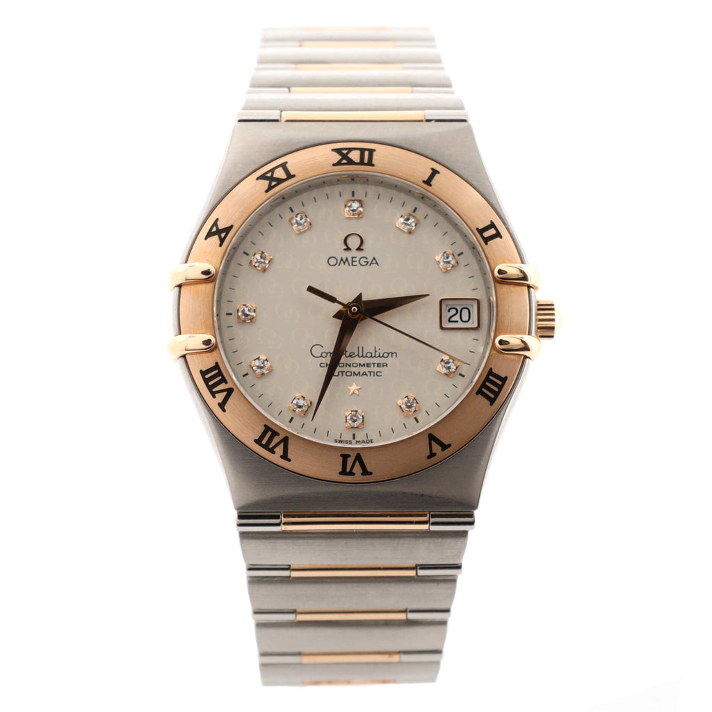 Constellation Co-Axial Chronometer Automatic Watch Stainless Steel and Rose Gold with Diamond Markers and Numerals 35