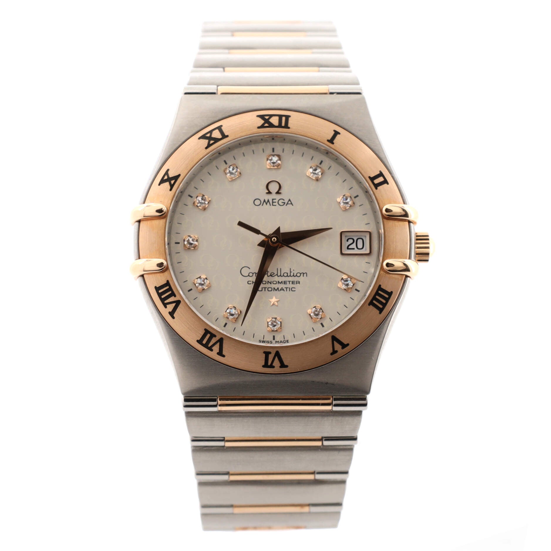Constellation Co-Axial Chronometer Automatic Watch Stainless Steel and Rose Gold with Diamond Markers and Numerals 35