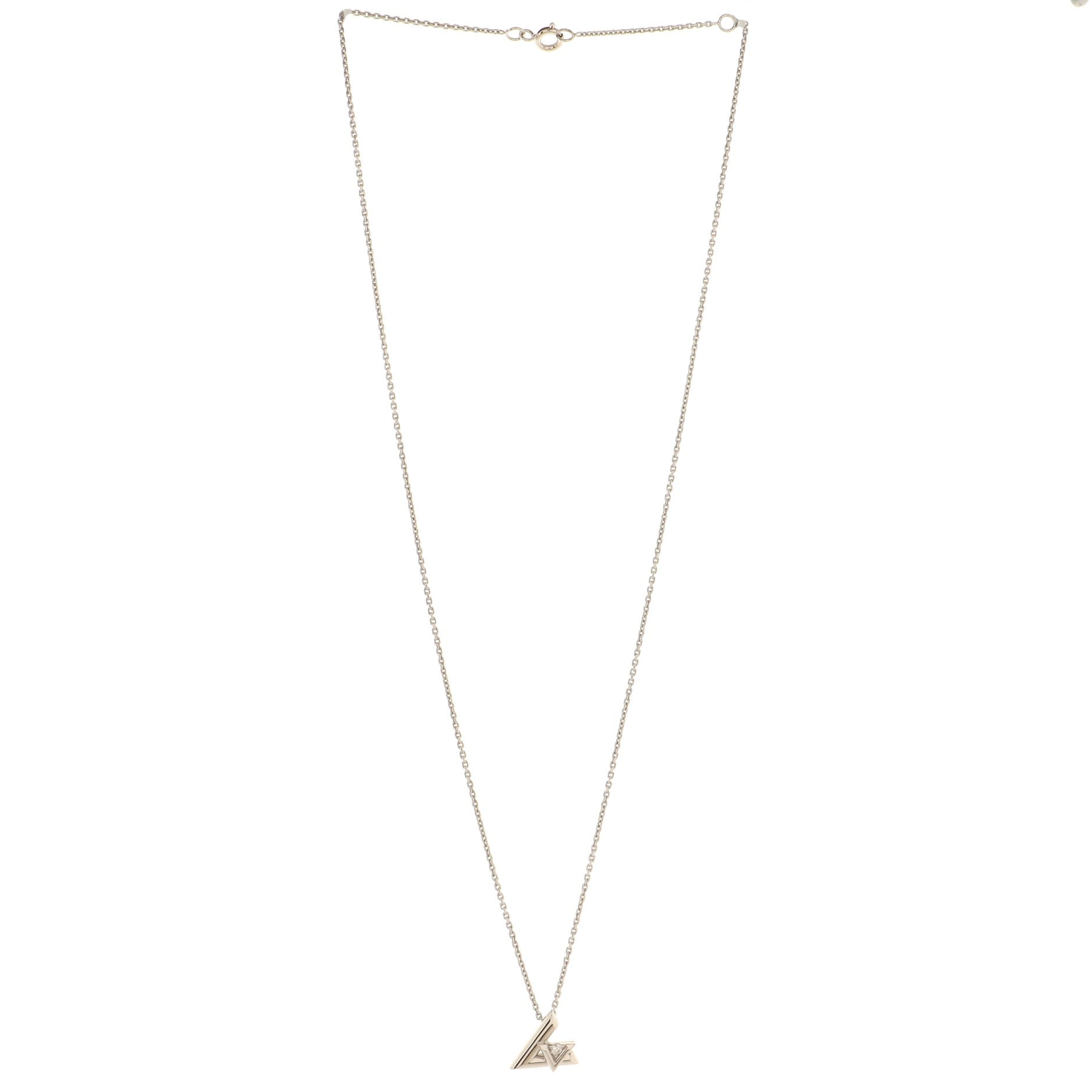LV Volt One Pendant Necklace 18K White Gold with Diamond Small