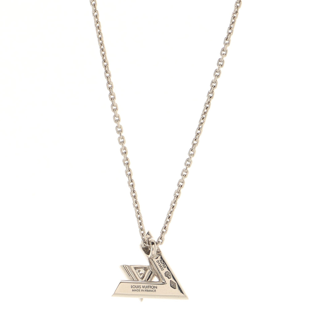LV Volt One Pendant Necklace 18K White Gold with Diamond Small