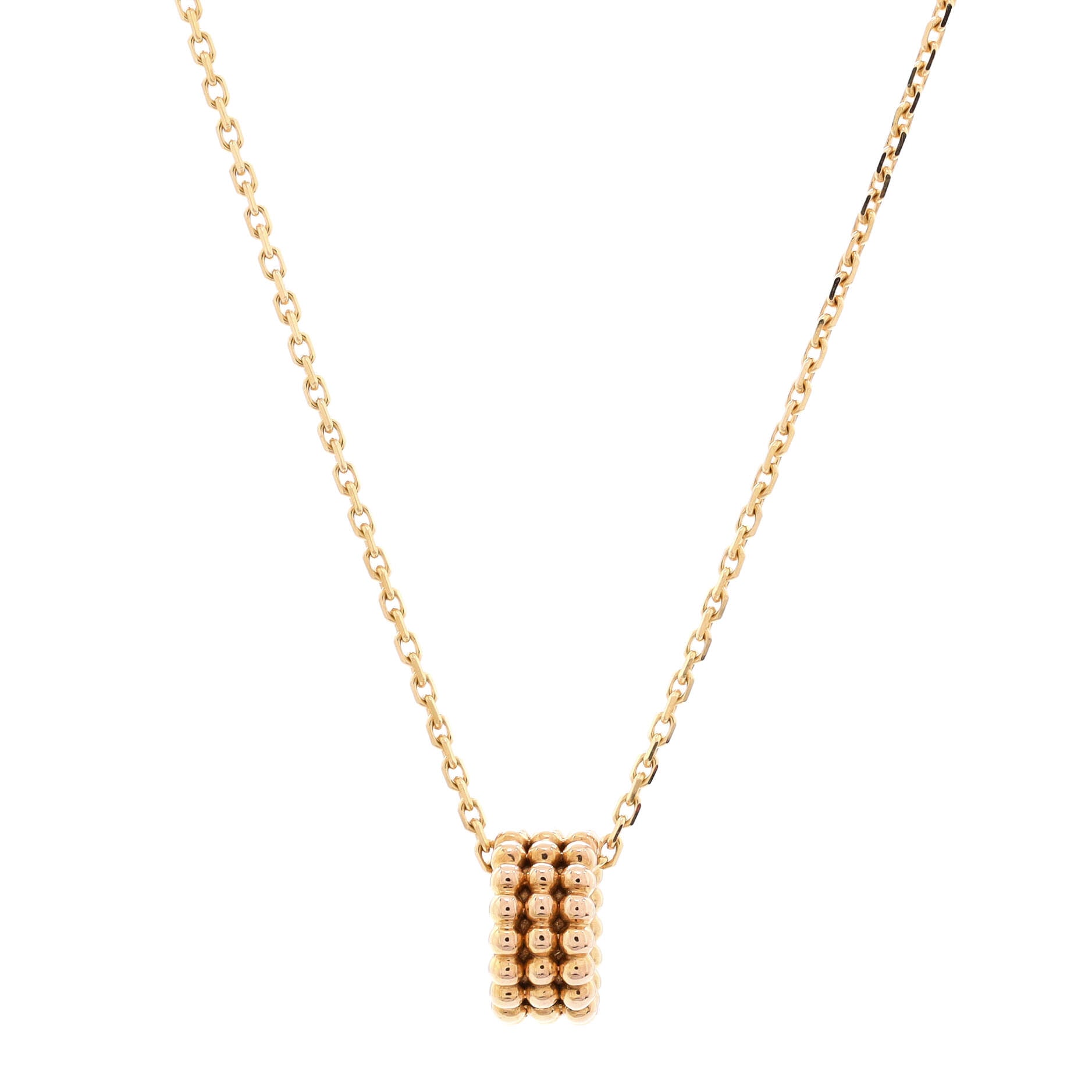 Perlee 3 Row Pendant Necklace 18K Yellow Gold