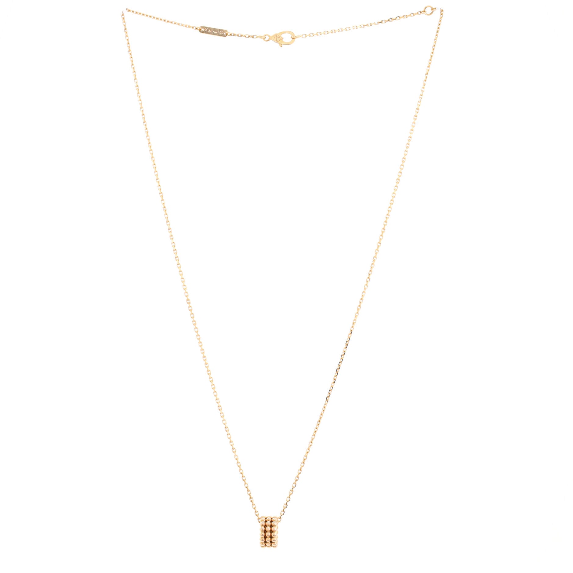 Perlee 3 Row Pendant Necklace 18K Yellow Gold