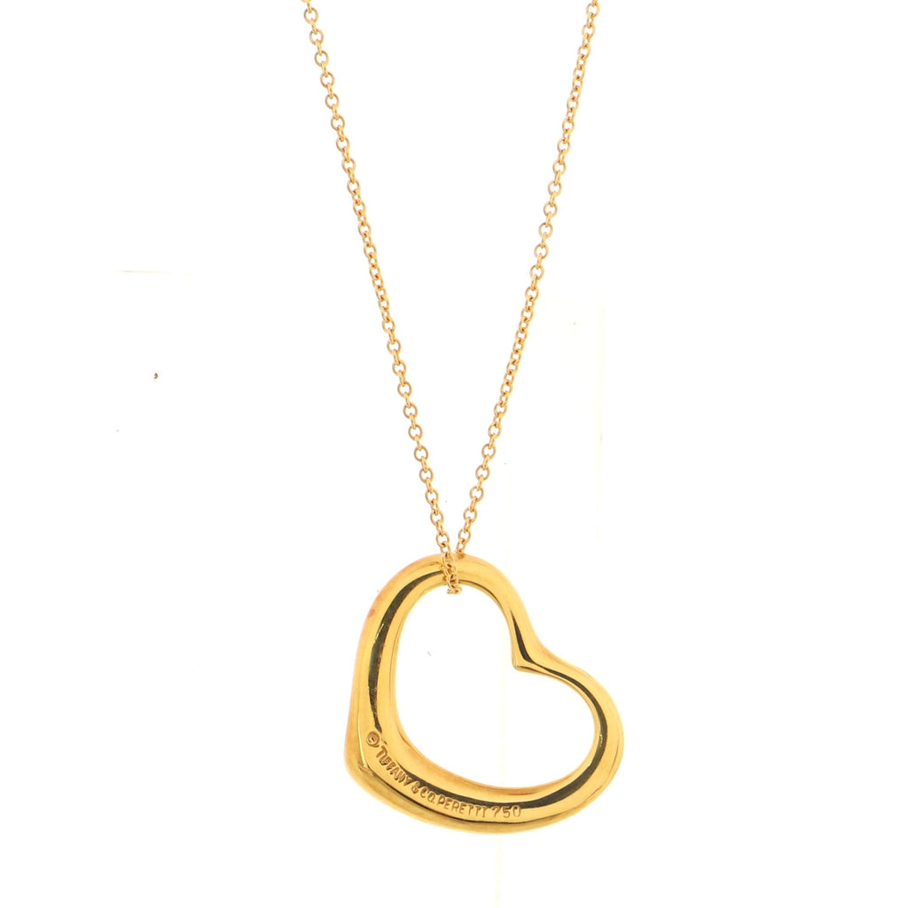 Elsa Peretti Open Heart Pendant Necklace 18K Yellow Gold 22mm