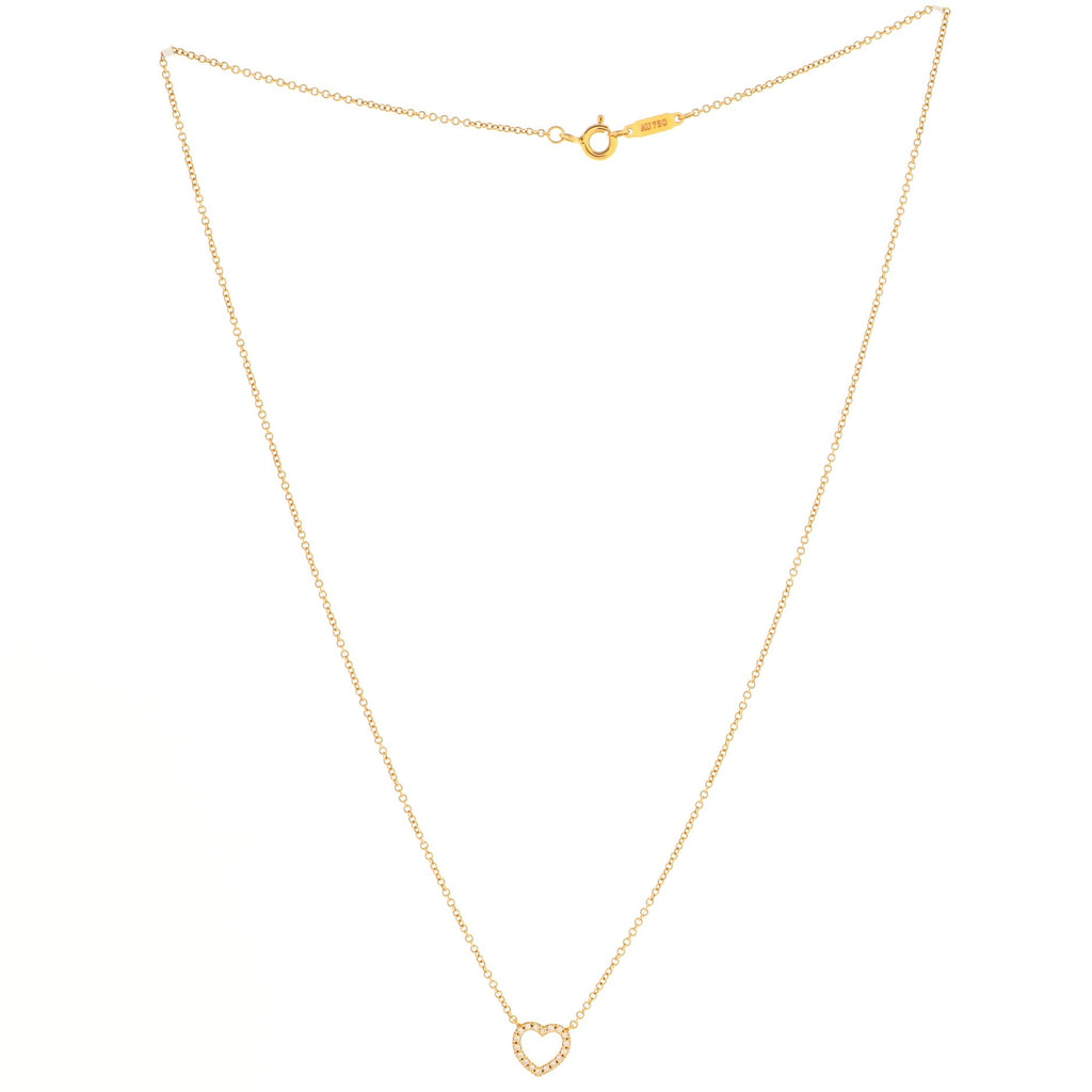 Metro Heart Pendant Necklace 18K Rose Gold and Diamonds Mini