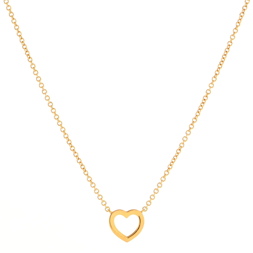 Metro Heart Pendant Necklace 18K Rose Gold and Diamonds Mini