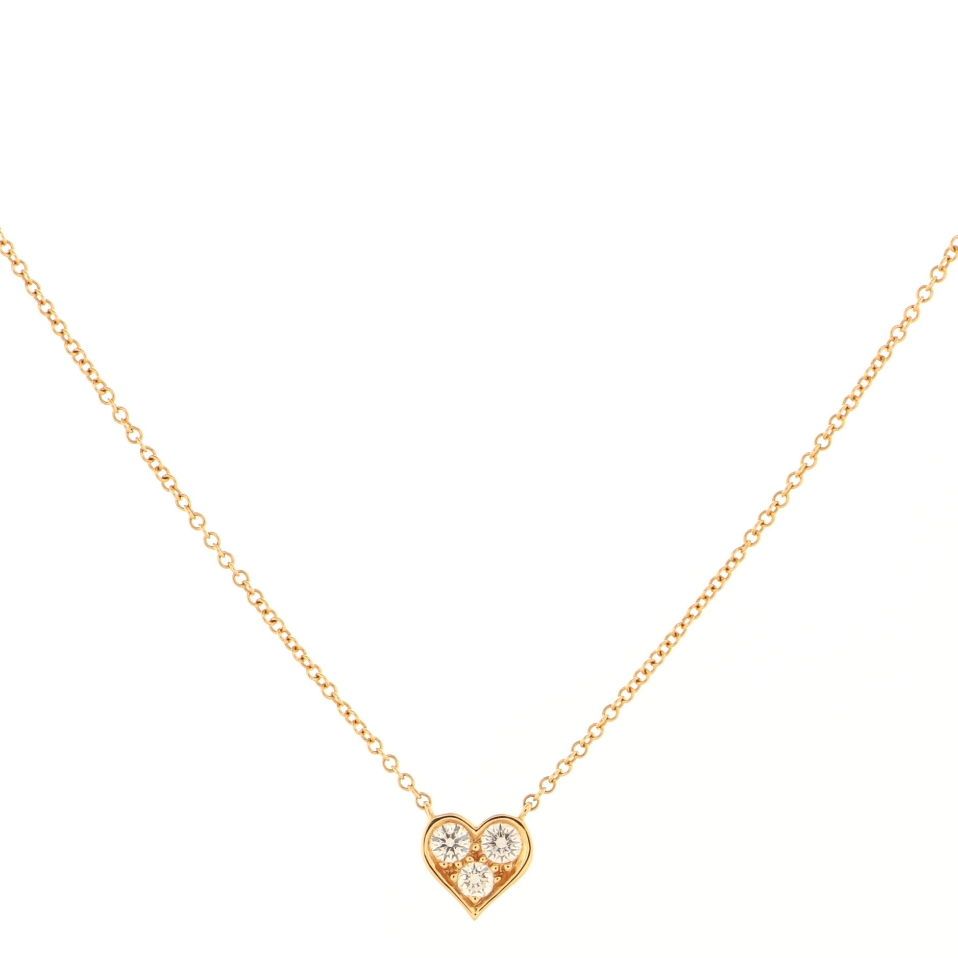 Sentimental Heart Pendant Necklace 18K Rose Gold and Diamonds