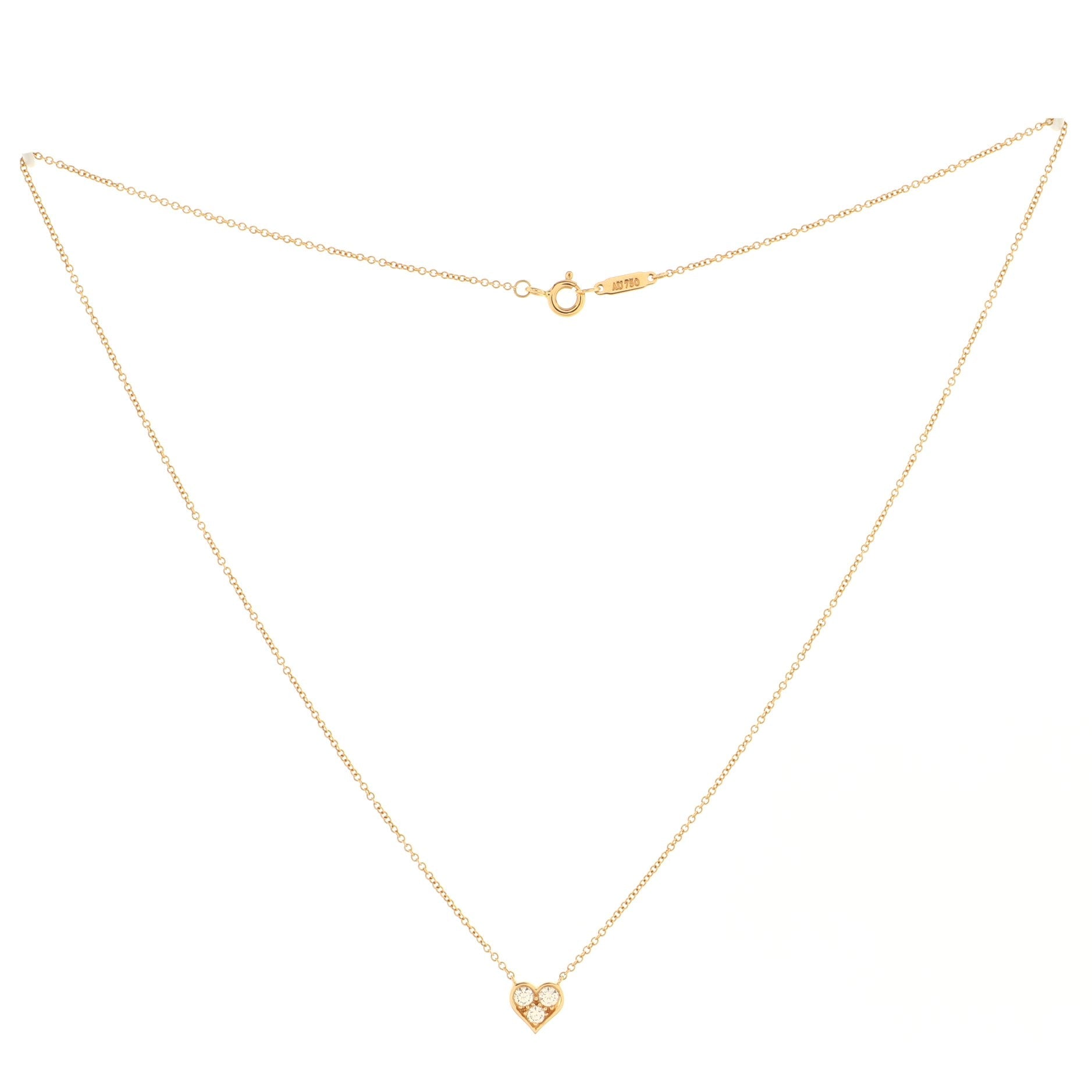 Sentimental Heart Pendant Necklace 18K Rose Gold and Diamonds