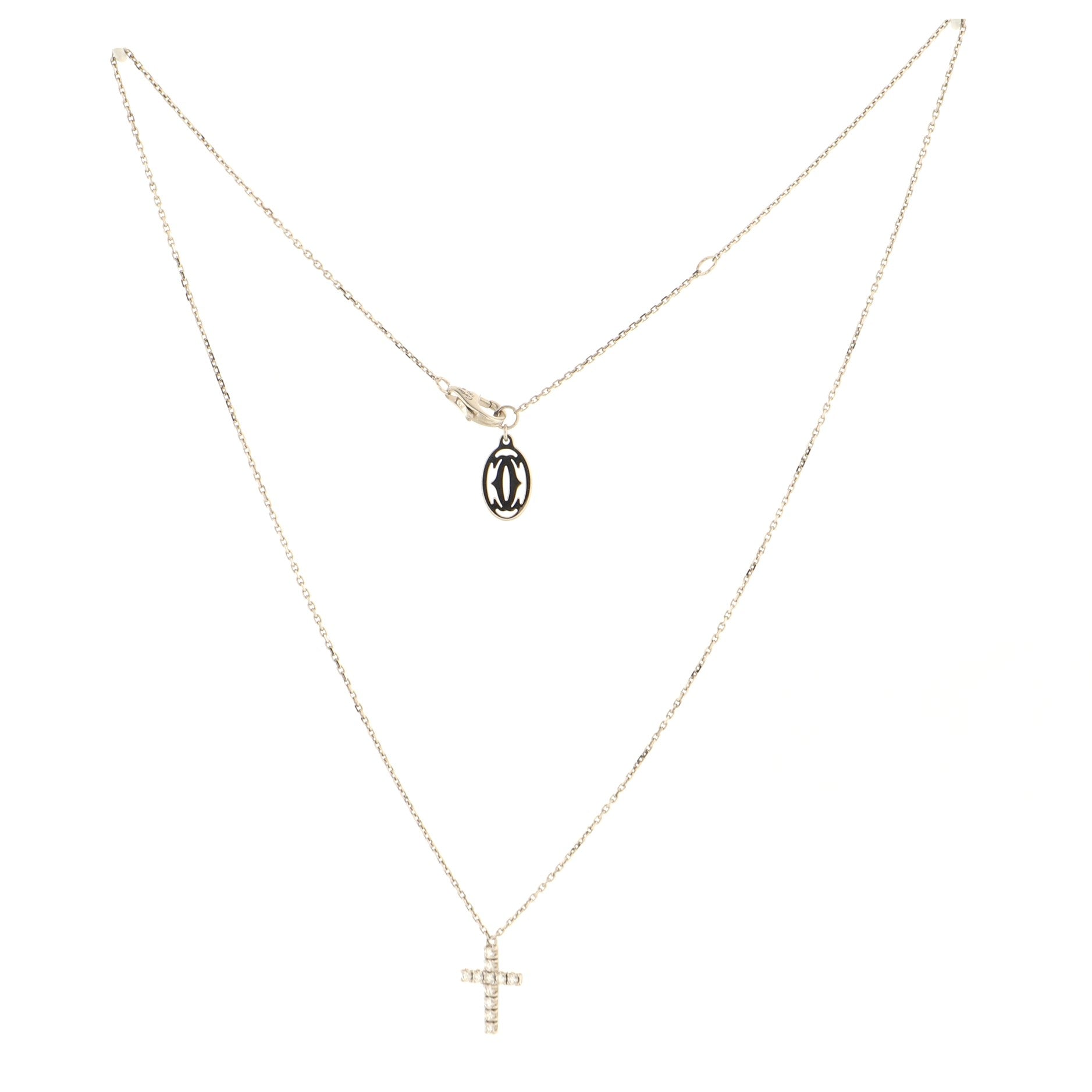 Cross Pendant Necklace 18K White Gold with Diamonds