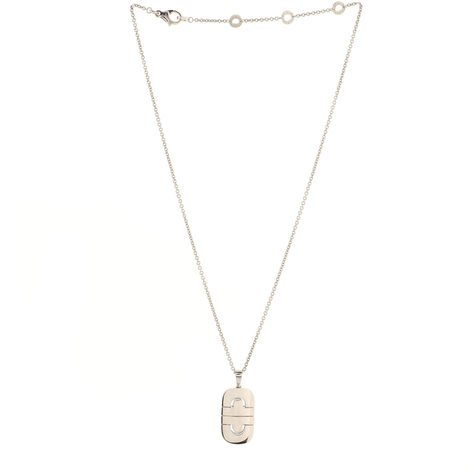 Parentesi Pendant Necklace 18K White Gold