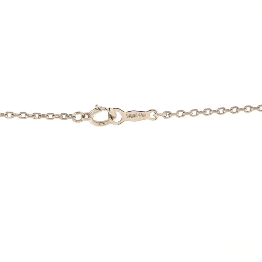 Drop Pendant Necklace 14K White Gold with Diamonds 9mm