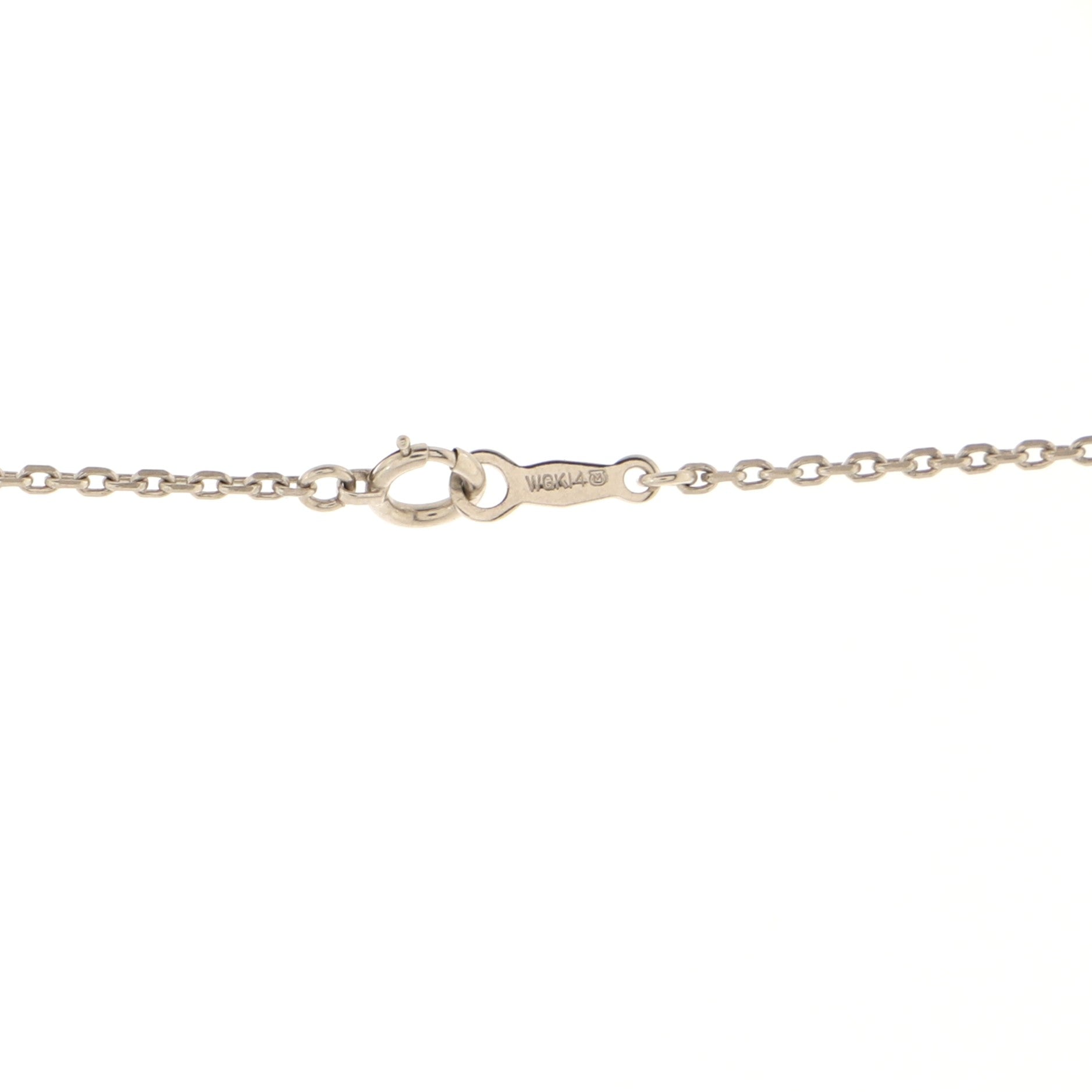 Drop Pendant Necklace 14K White Gold with Diamonds 9mm