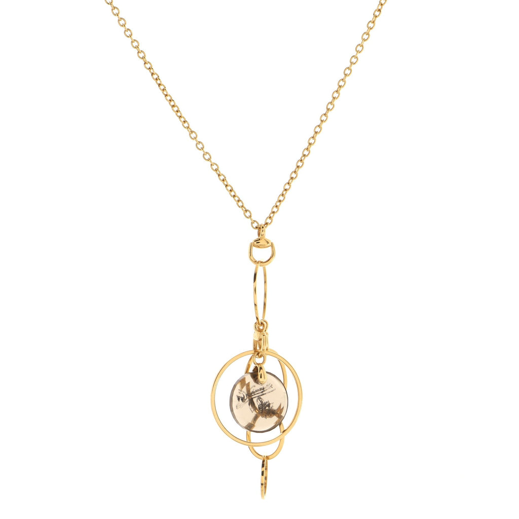 Horsebit Link Charm Pendant Necklace 18K Yellow Gold