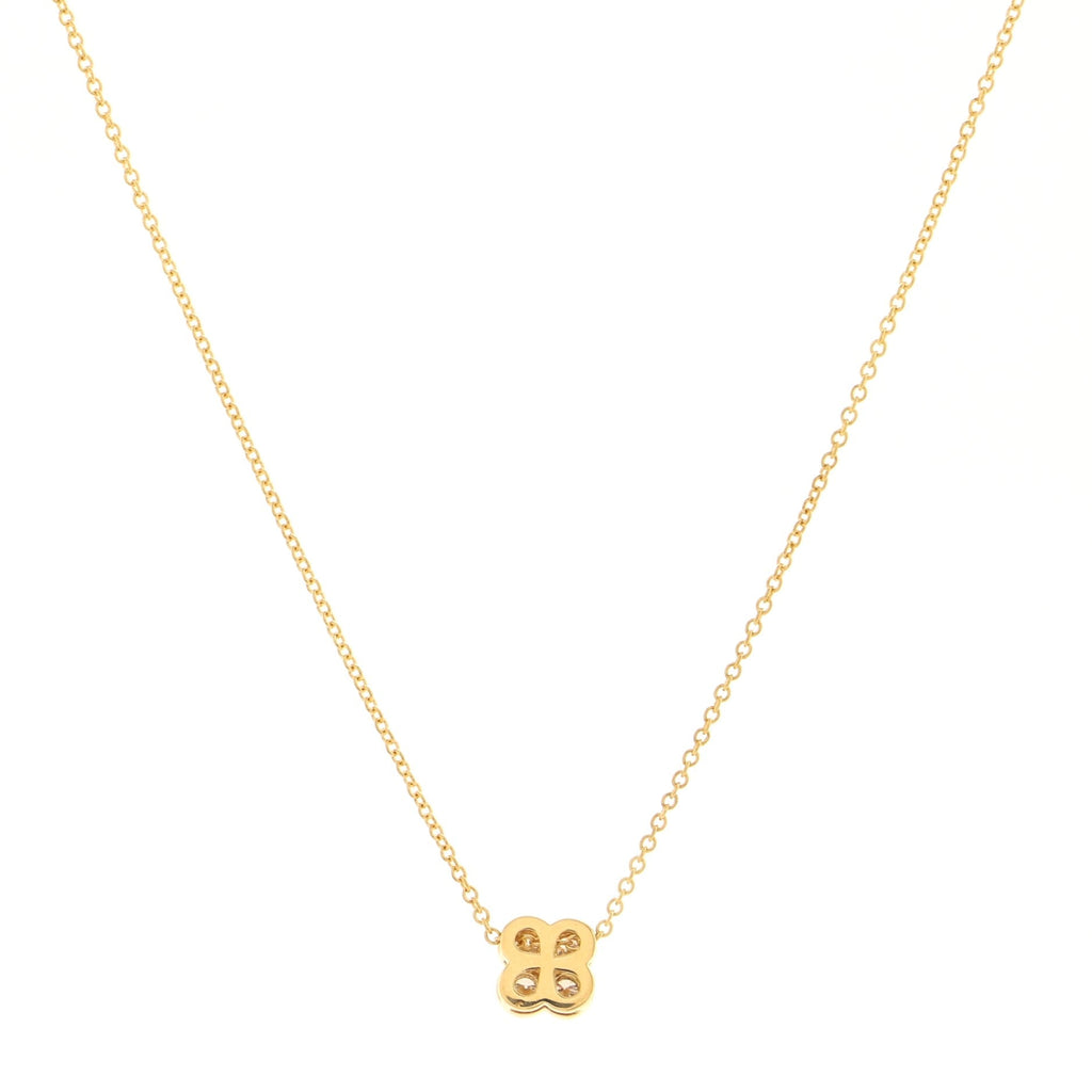 Flower Pendant Necklace 18K Yellow Gold with Diamonds