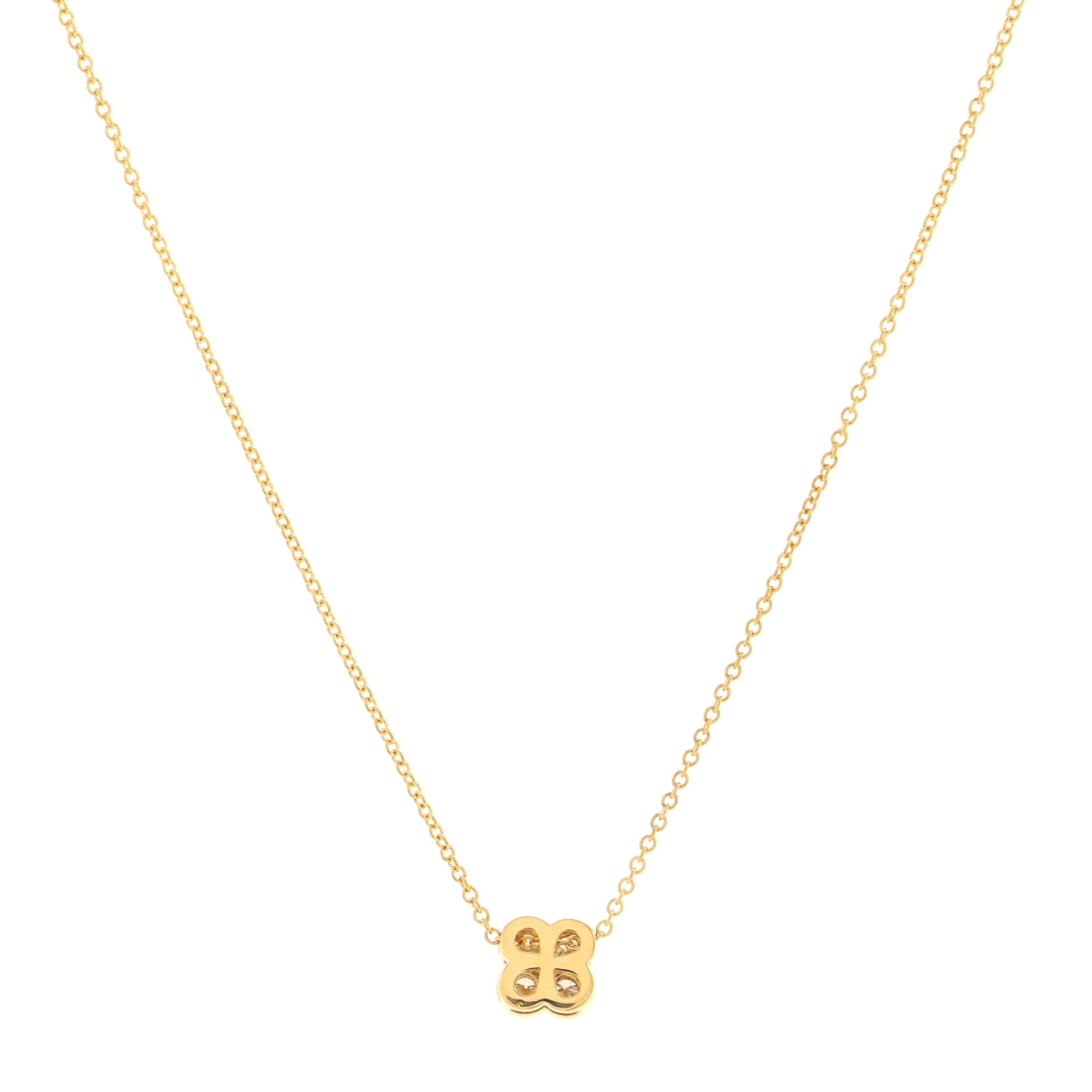 Flower Pendant Necklace 18K Yellow Gold with Diamonds
