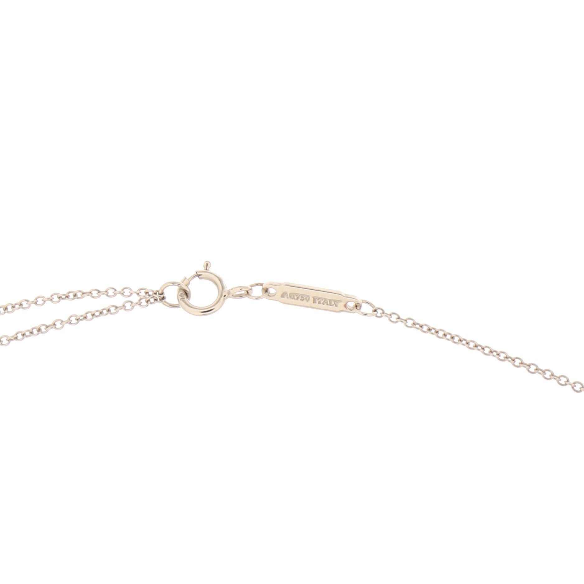 T Smile Pendant Necklace 18K White Gold with Diamonds Mini
