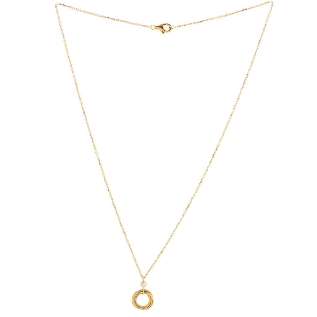 Trinity Pendant Necklace 18K Tricolor Gold with Diamond