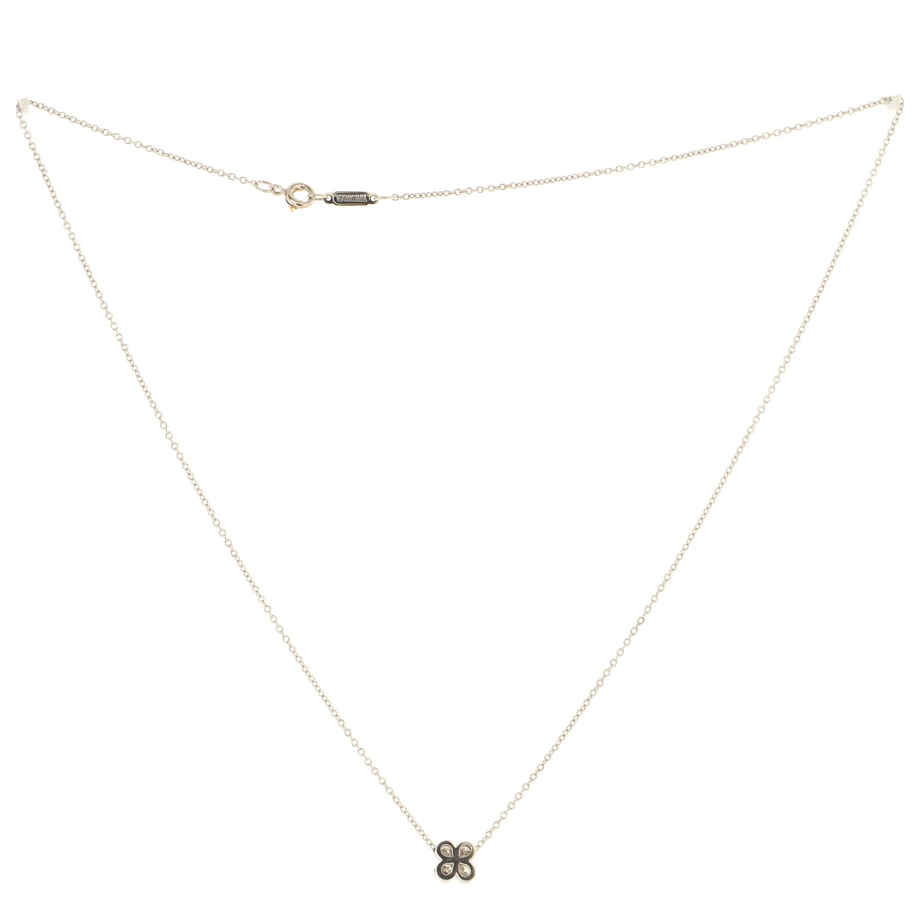 Garden Flower Pendant Necklace Platinum and Diamonds
