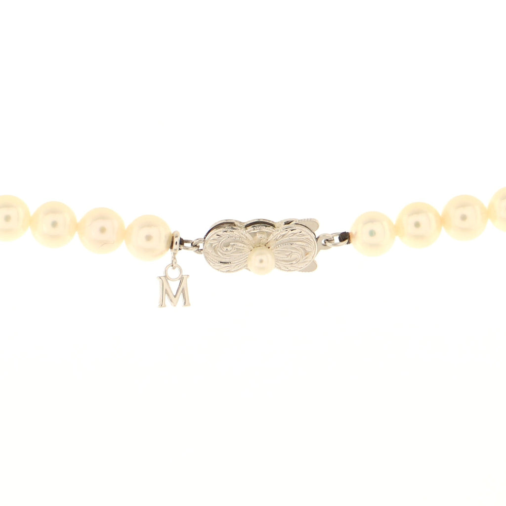 Single Strand Necklace Pearls with Sterling Silver 6mm