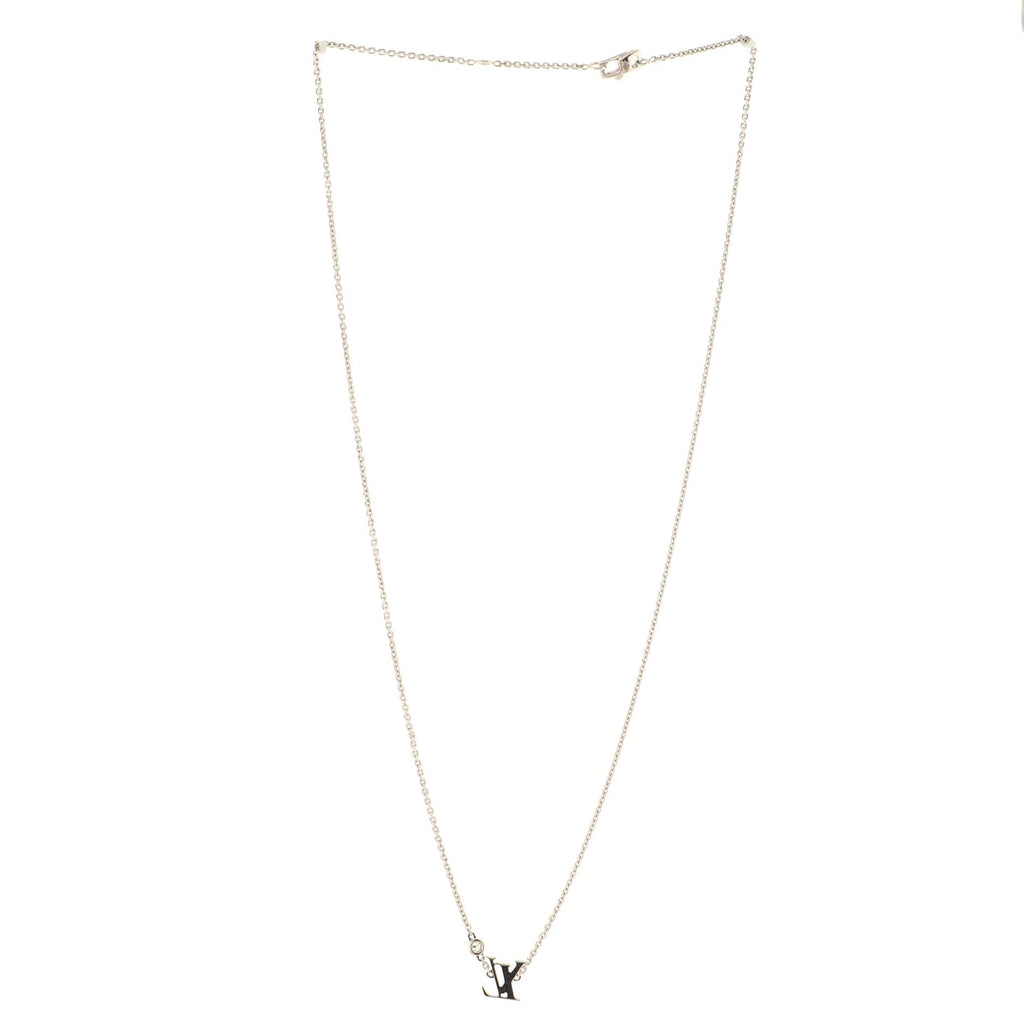 Idylle Blossom LV Pendant Necklace 18K White Gold with Diamond