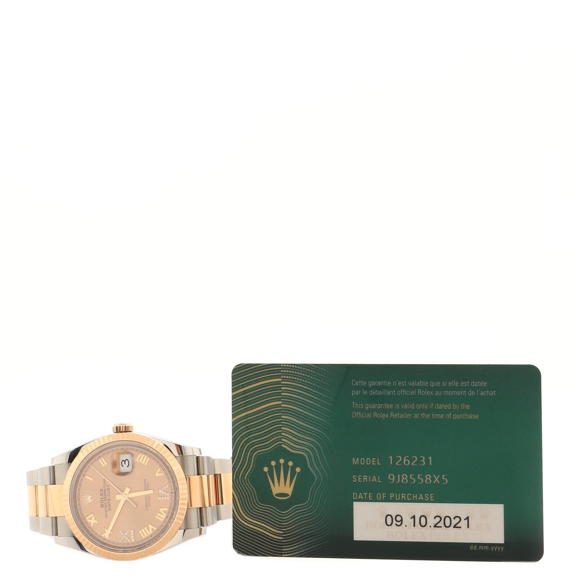Oyster Perpetual Datejust Automatic Watch Stainless Steel and Rose Gold with Diamond VI and IX Markers 36