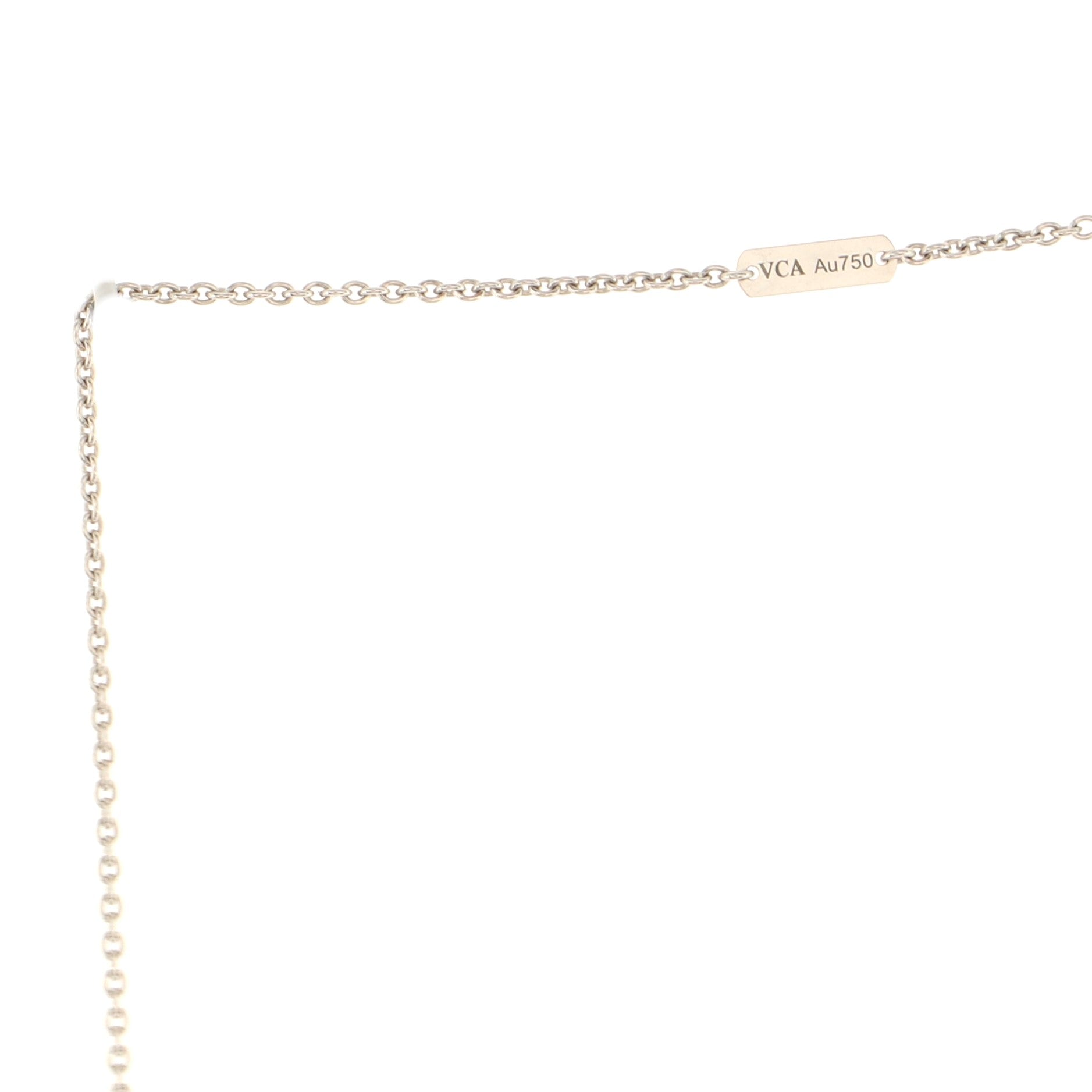 Pure Alhambra Pendant Necklace 18K White Gold with Diamonds