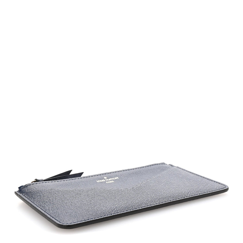 Calfskin Jeanne Wallet Zippered Insert Dark Blue