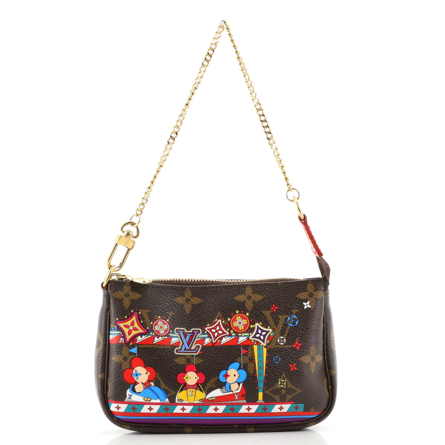Pochette Accessoires Limited Edition Vivienne Xmas Monogram Canvas Mini