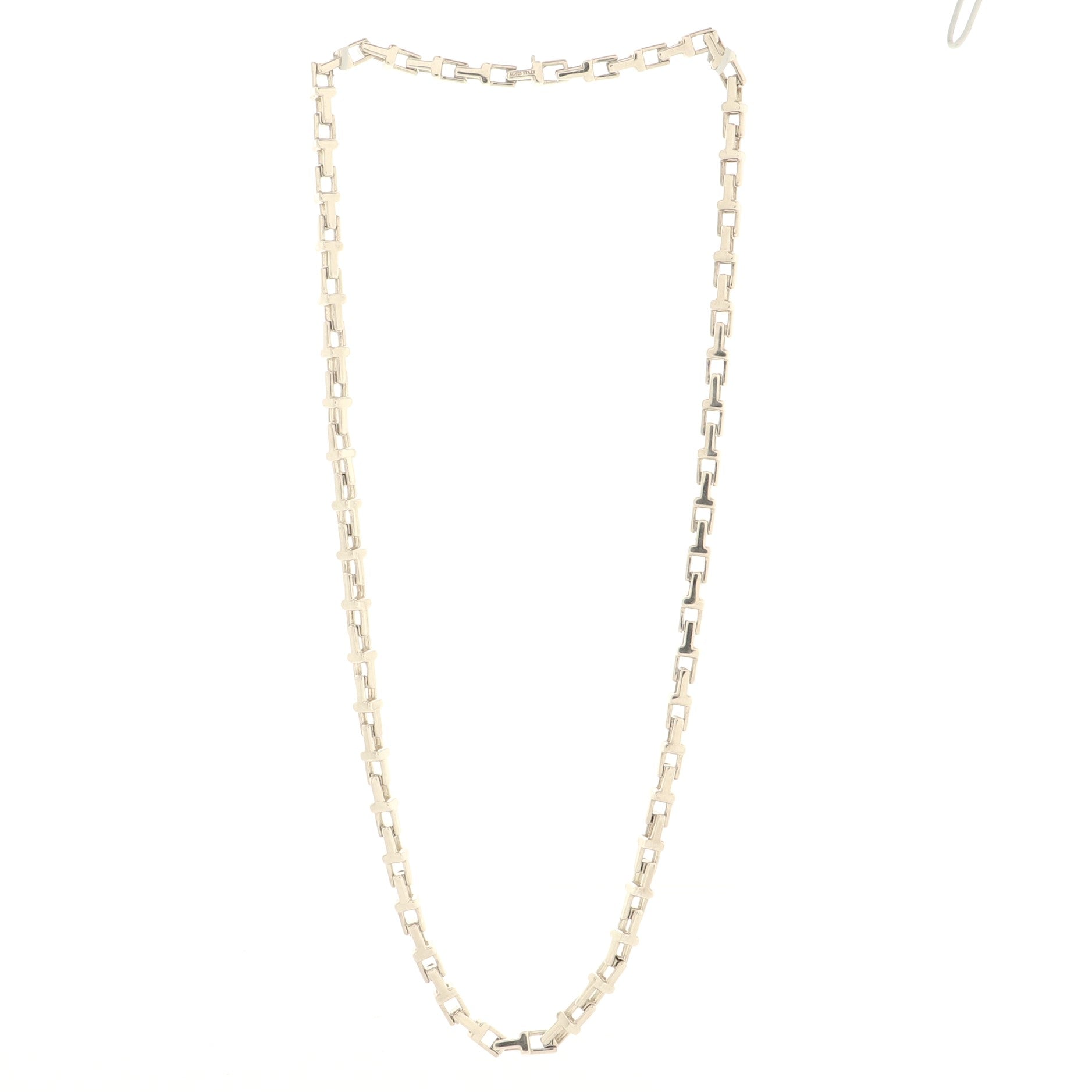 T Chain Necklace Sterling Silver Narrow