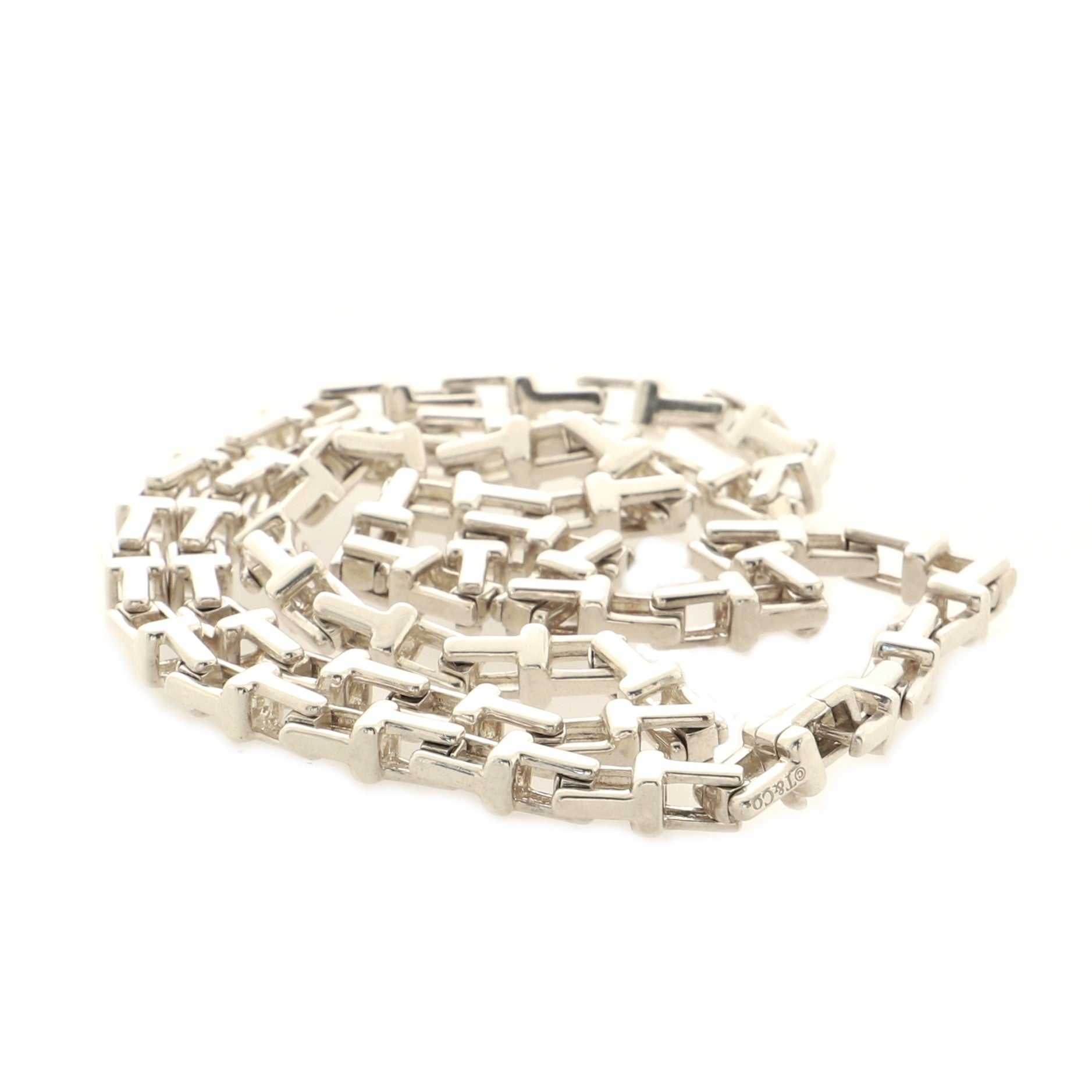 T Chain Necklace Sterling Silver Narrow