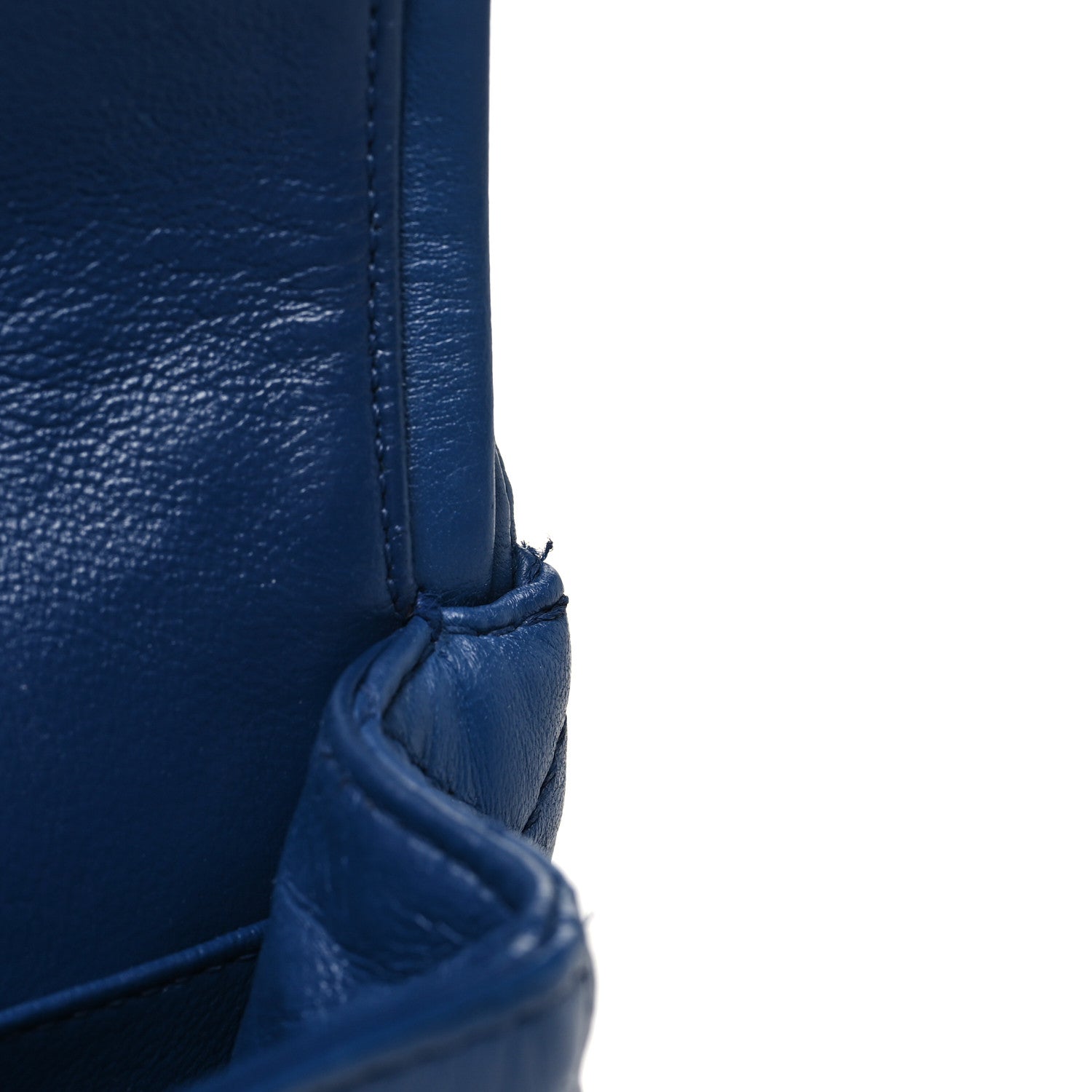 Lambskin Quilted Medium Double Flap Blue