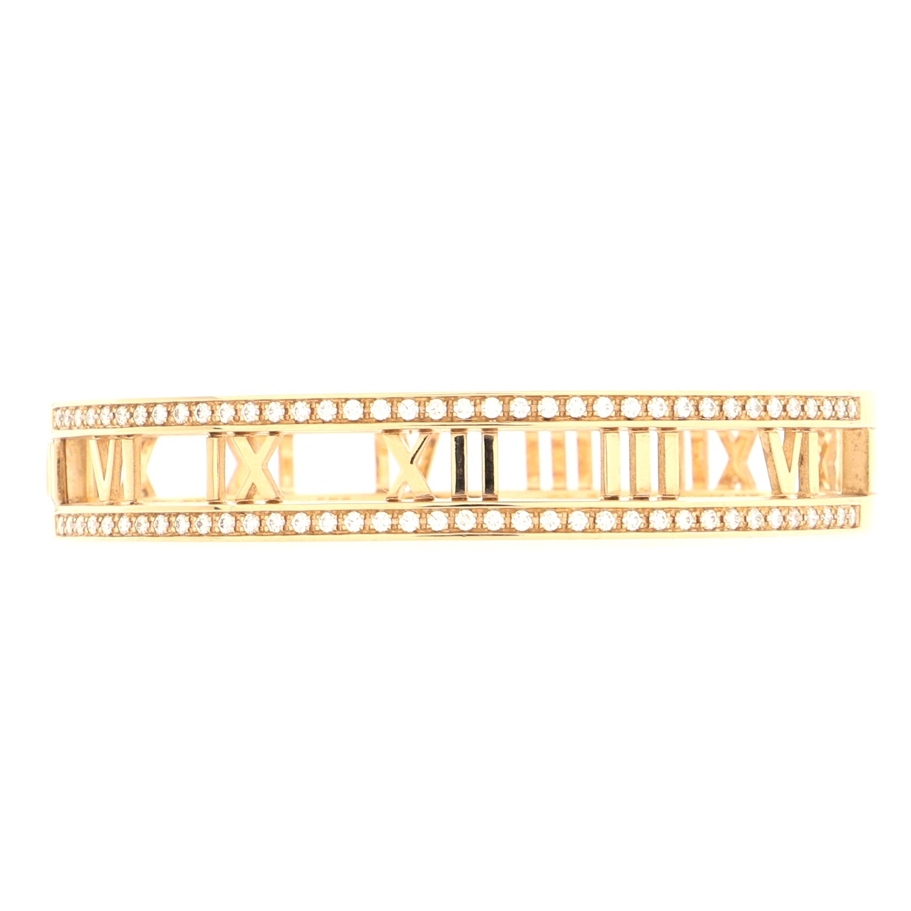 Atlas Open Hinged Bangle Bracelet 18K Rose Gold and Diamonds