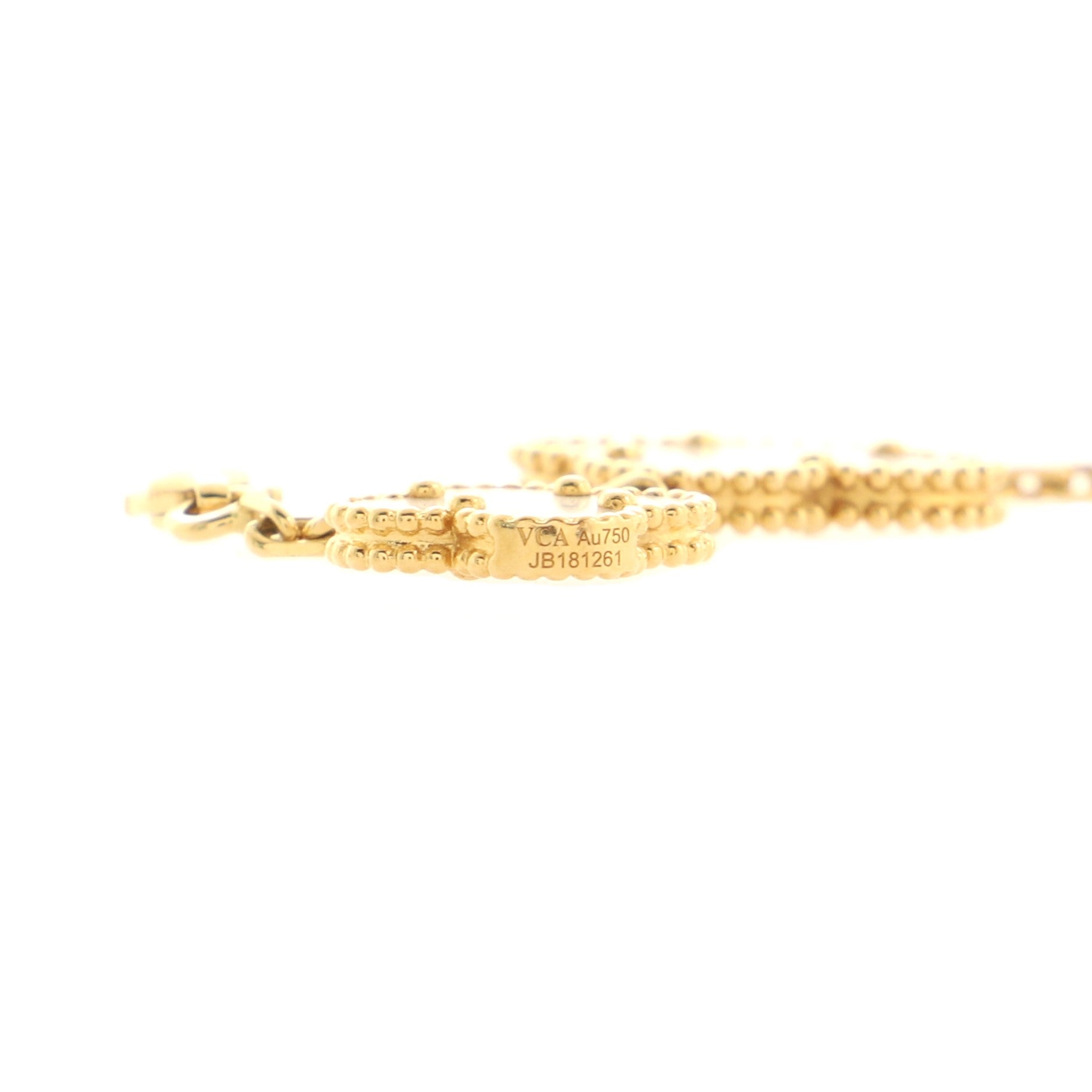Magic Alhambra 5 Motifs Bracelet Yellow Gold with Mother of Pearl