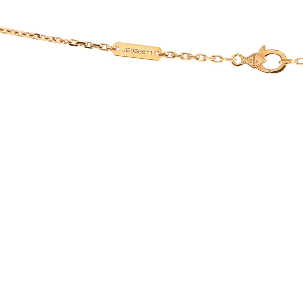 Magic Alhambra Pendant Long Necklace 18K Rose Gold and Letterwood