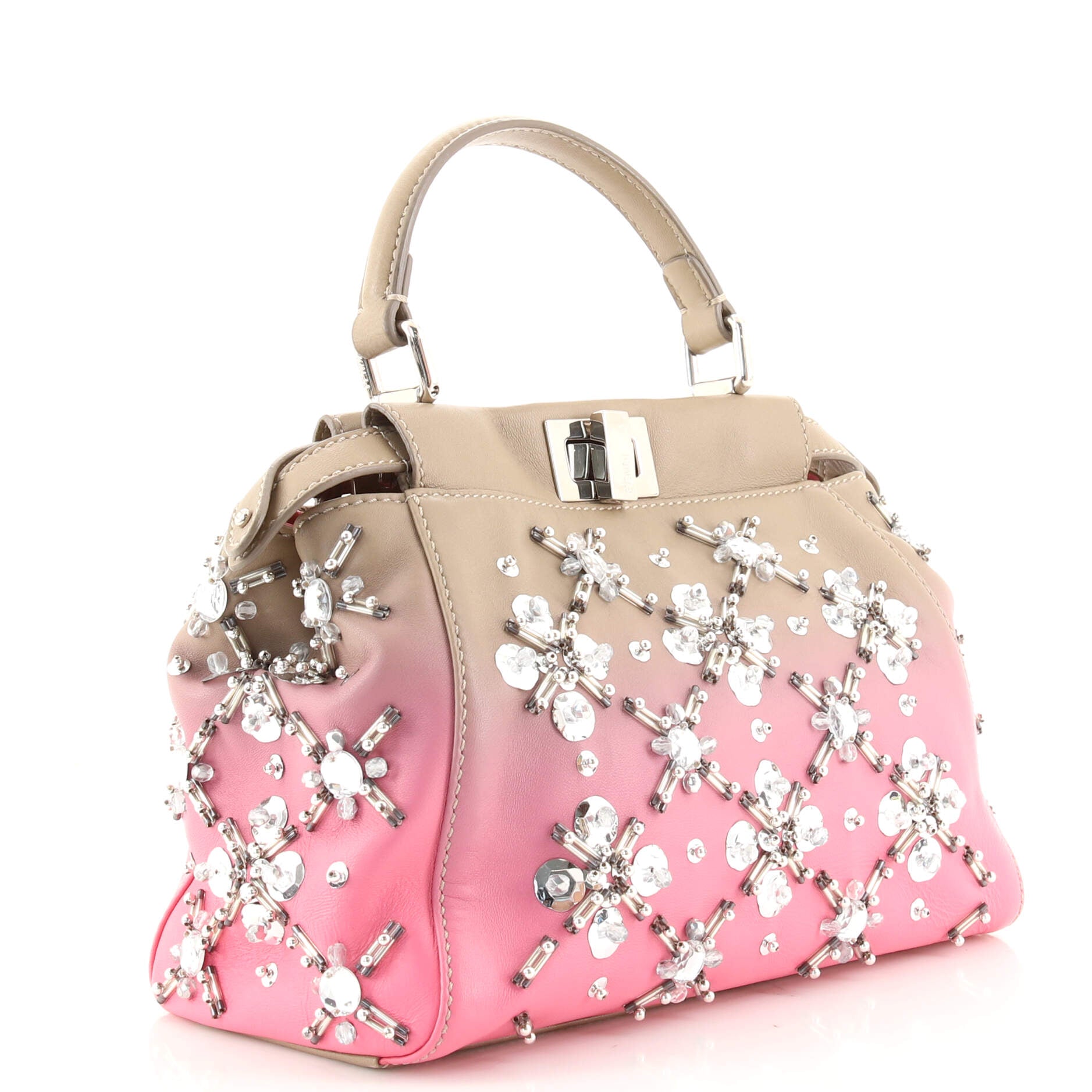 Peekaboo Bag Crystal Embellished Ombre Leather Mini