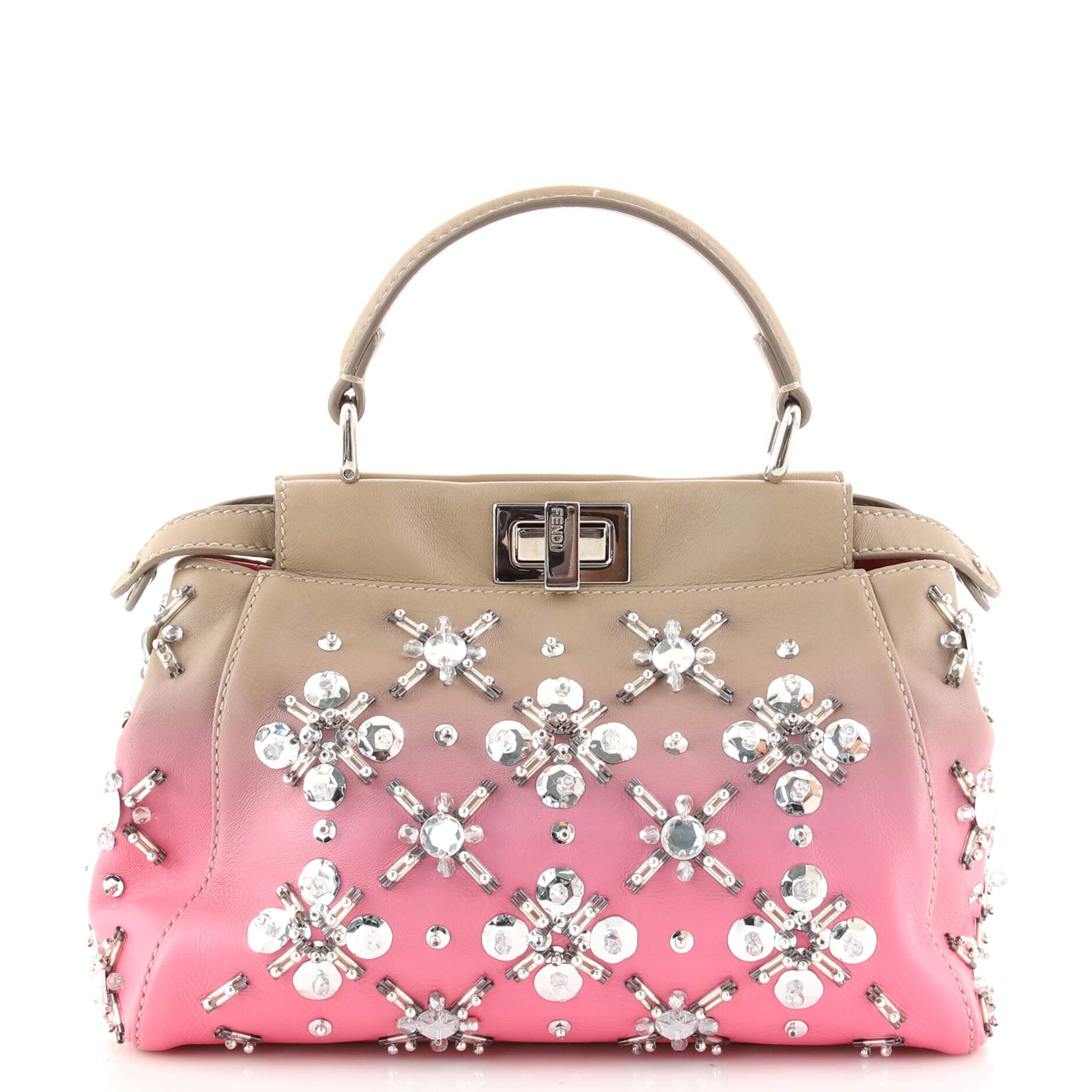 Peekaboo Bag Crystal Embellished Ombre Leather Mini