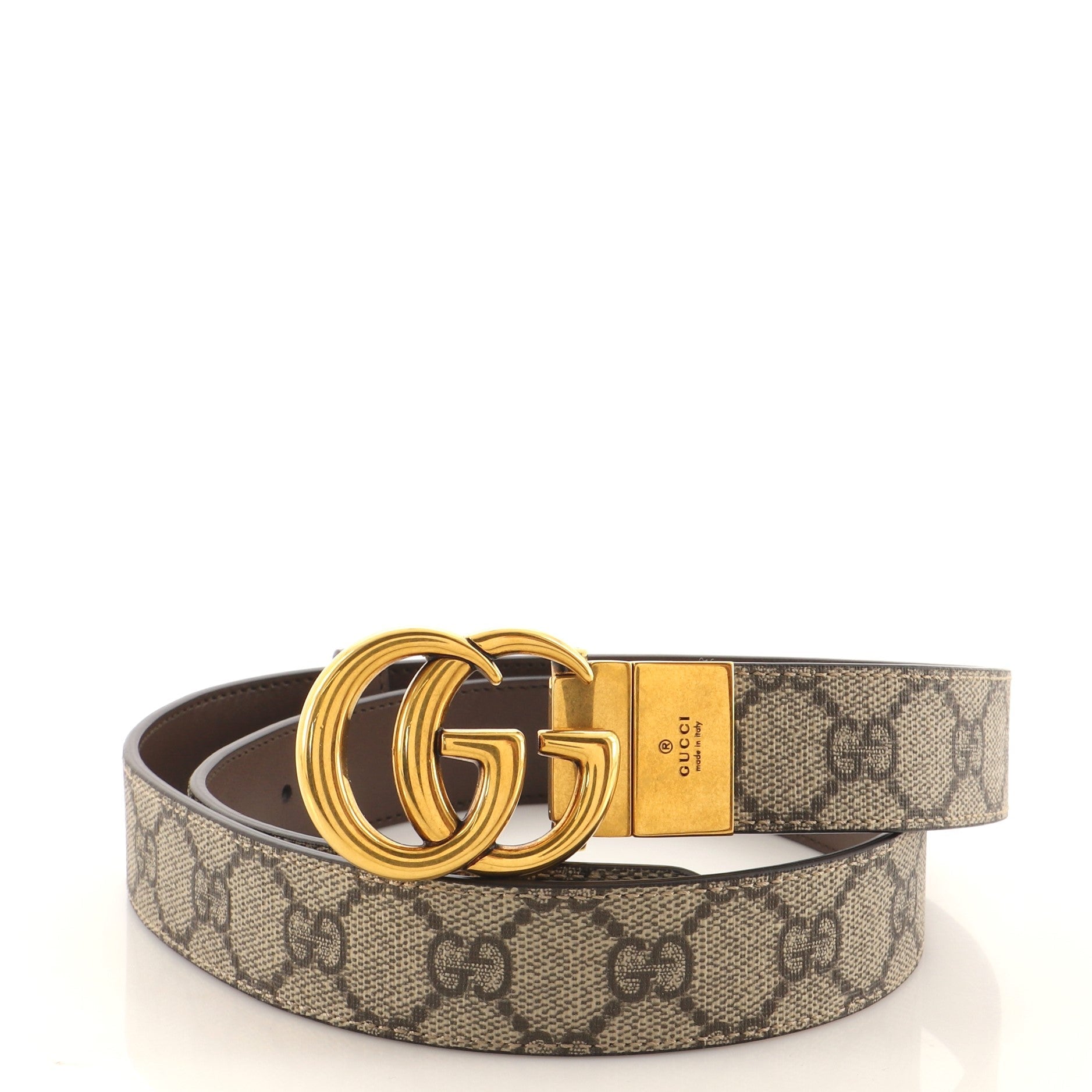 GG Marmont Reversible Belt GG Coated Canvas and Leather Medium 90