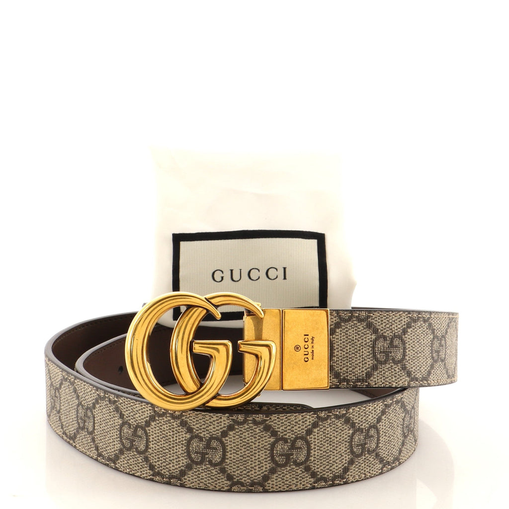 GG Marmont Reversible Belt GG Coated Canvas and Leather Medium 90