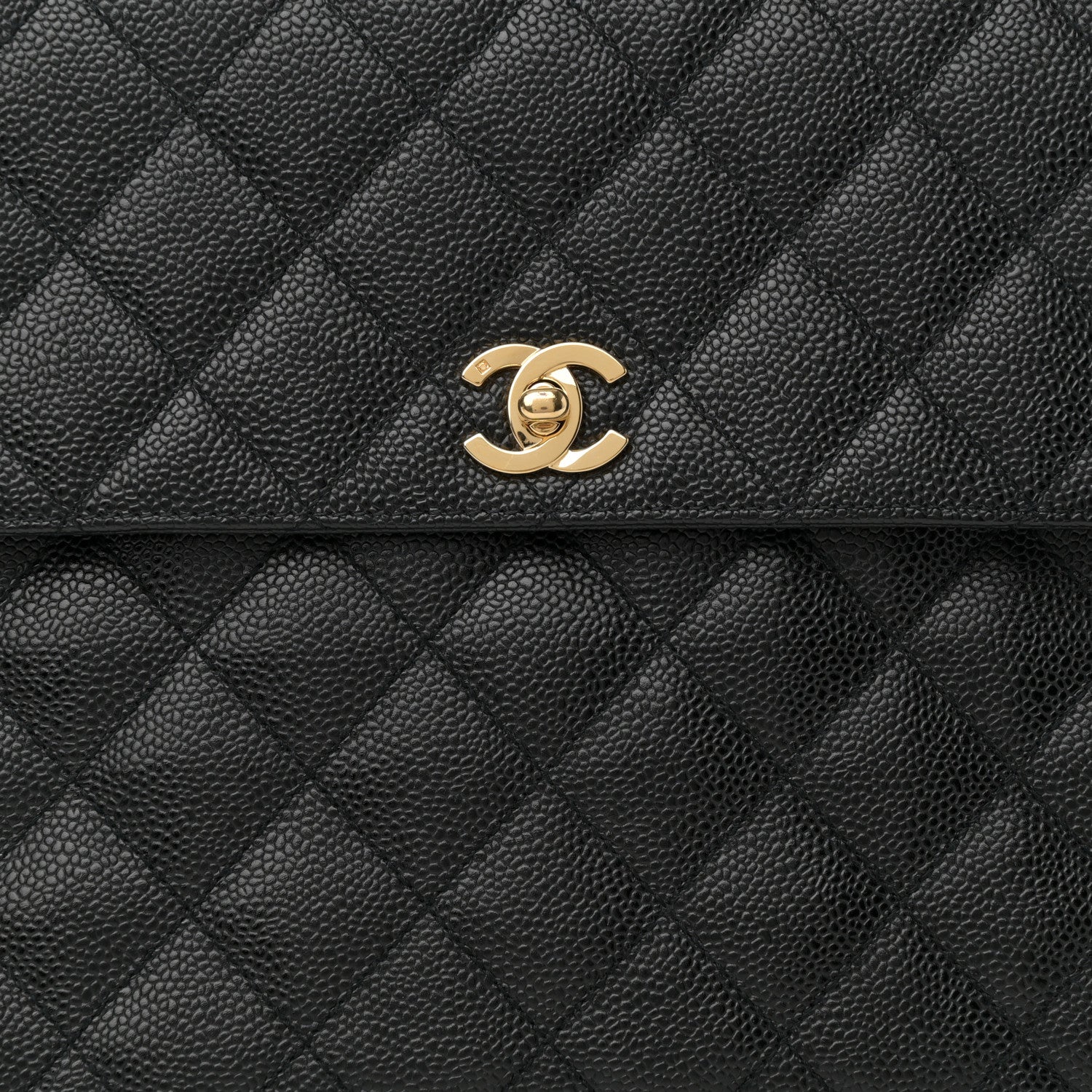 Caviar Quilted Jumbo Kelly Flap Black
