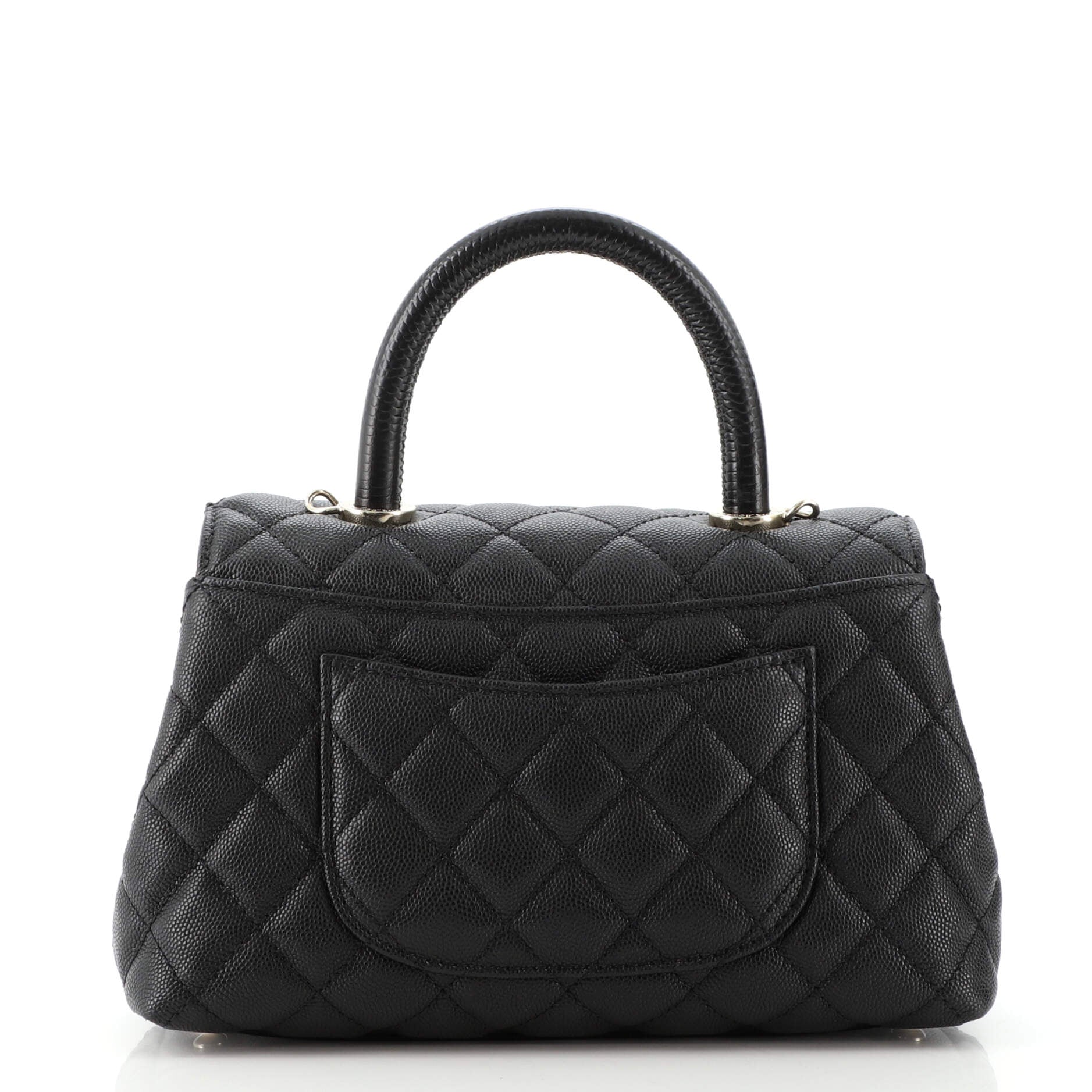 Coco Top Handle Bag Quilted Caviar Mini