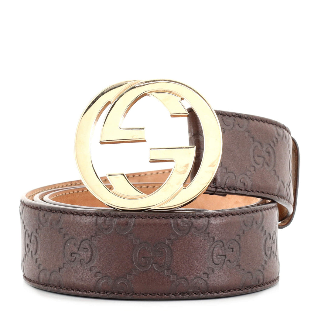 Interlocking G Belt Guccissima Leather Wide 95