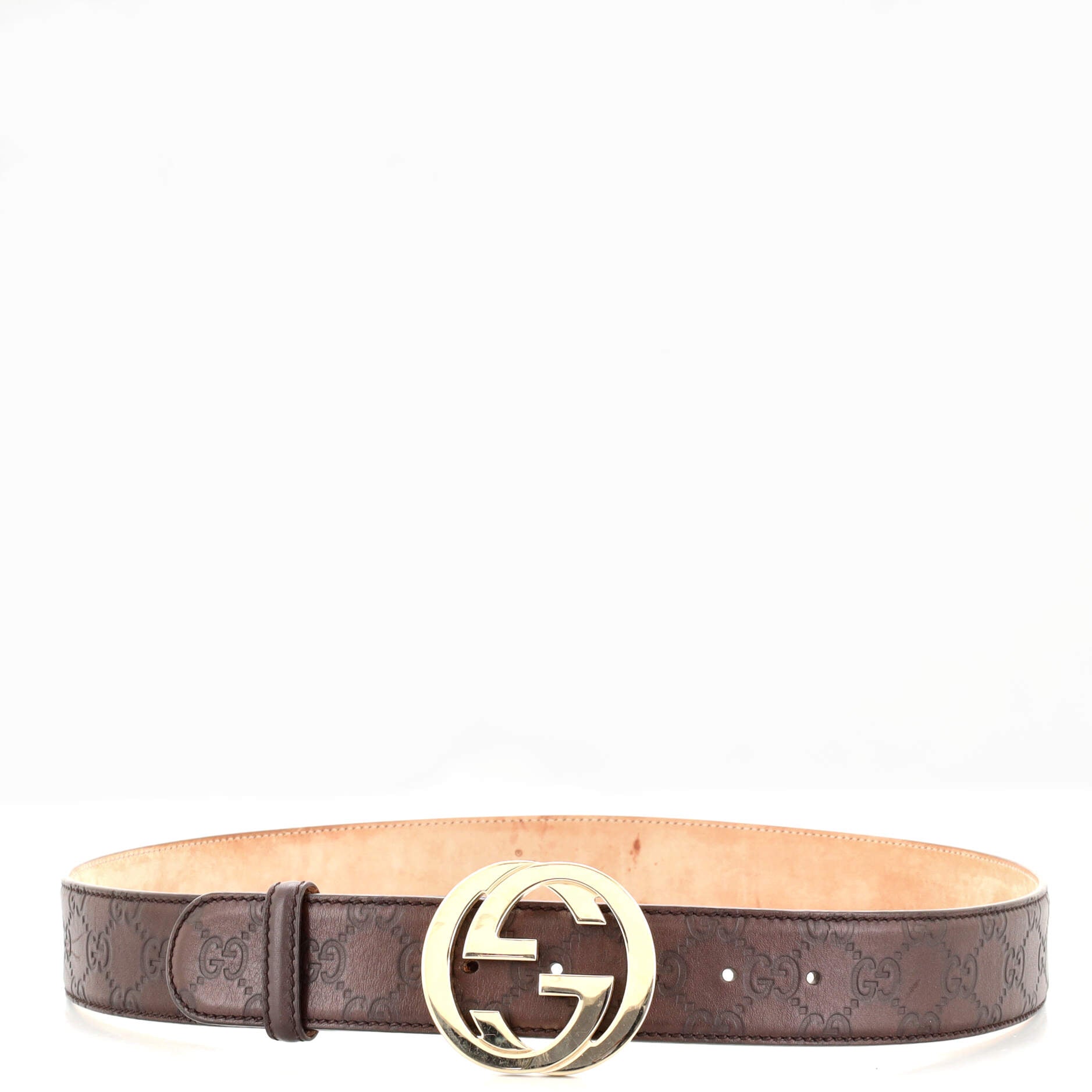 Interlocking G Belt Guccissima Leather Wide 95