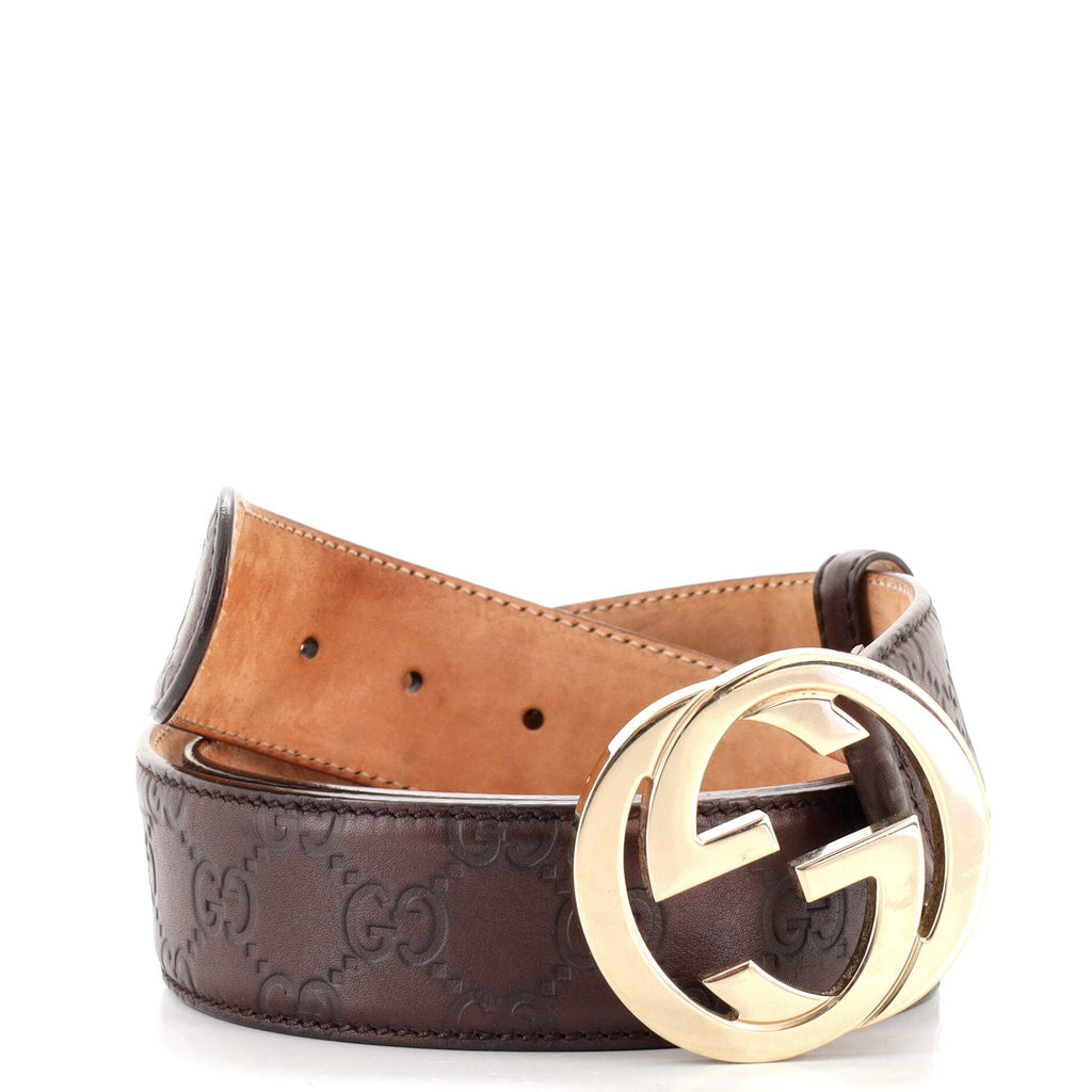 Interlocking G Belt Guccissima Leather Wide 95