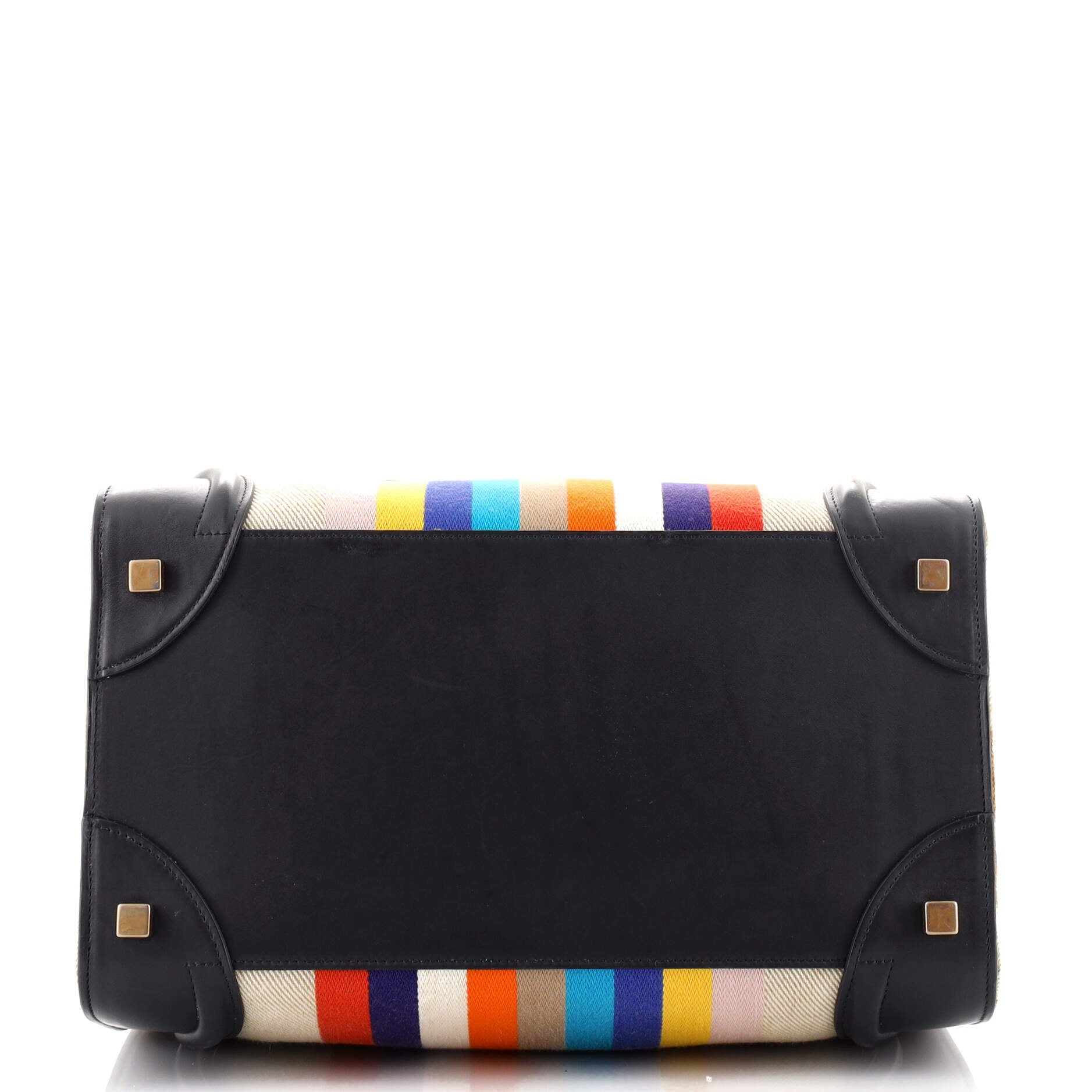 Tricolor Luggage Bag Canvas and Leather Mini